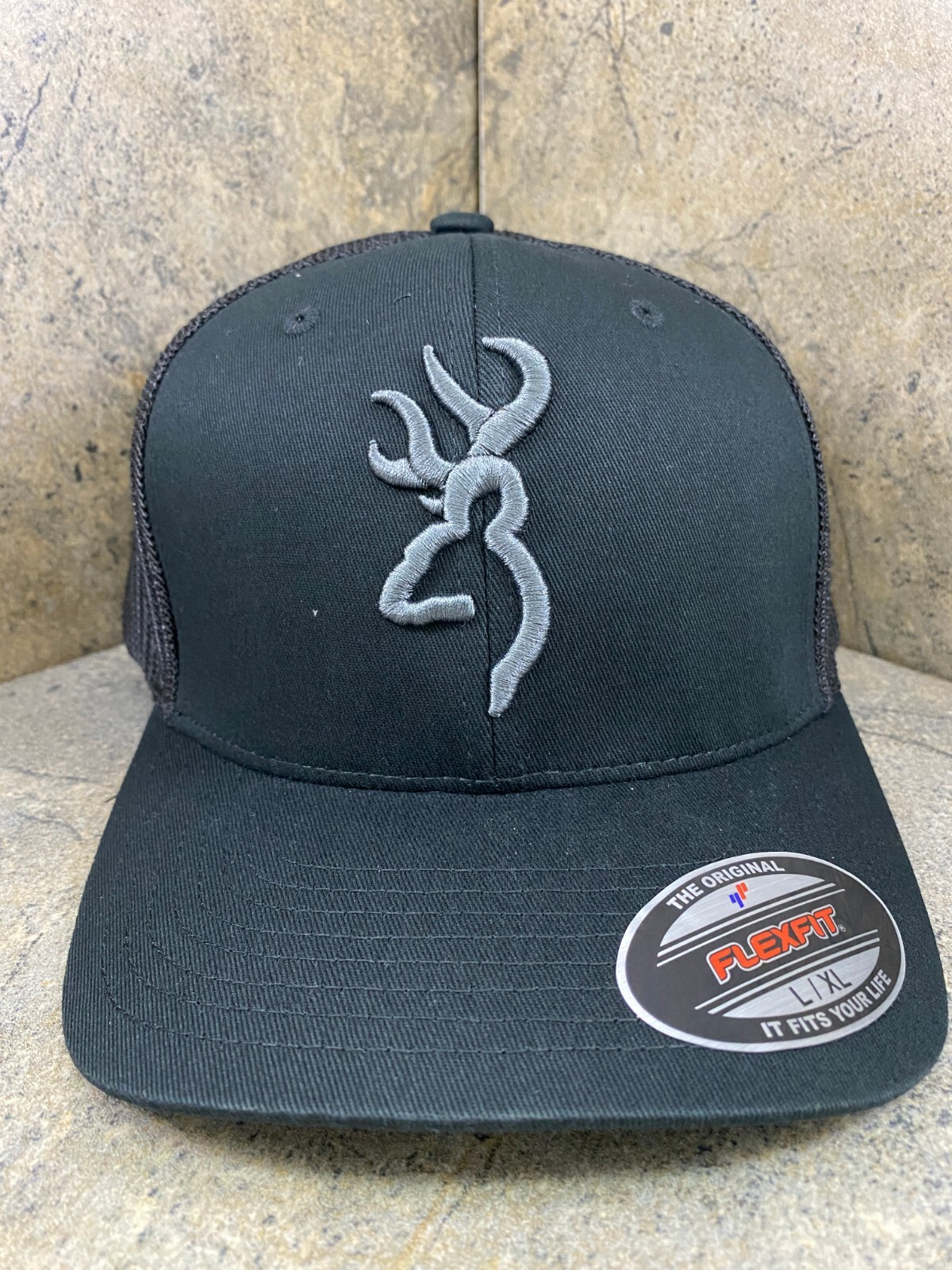 Browning Colstrip Black Baseball Cap 308702994 L/XL Flex Fit