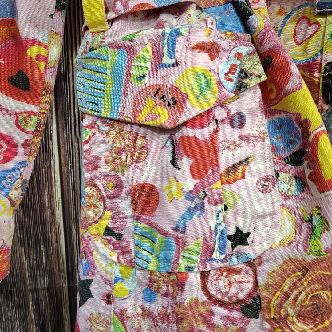 Fiorucci Trench Coat Pop Art Jacket Graphic Roses Mermaid Coquette L AOP VTG