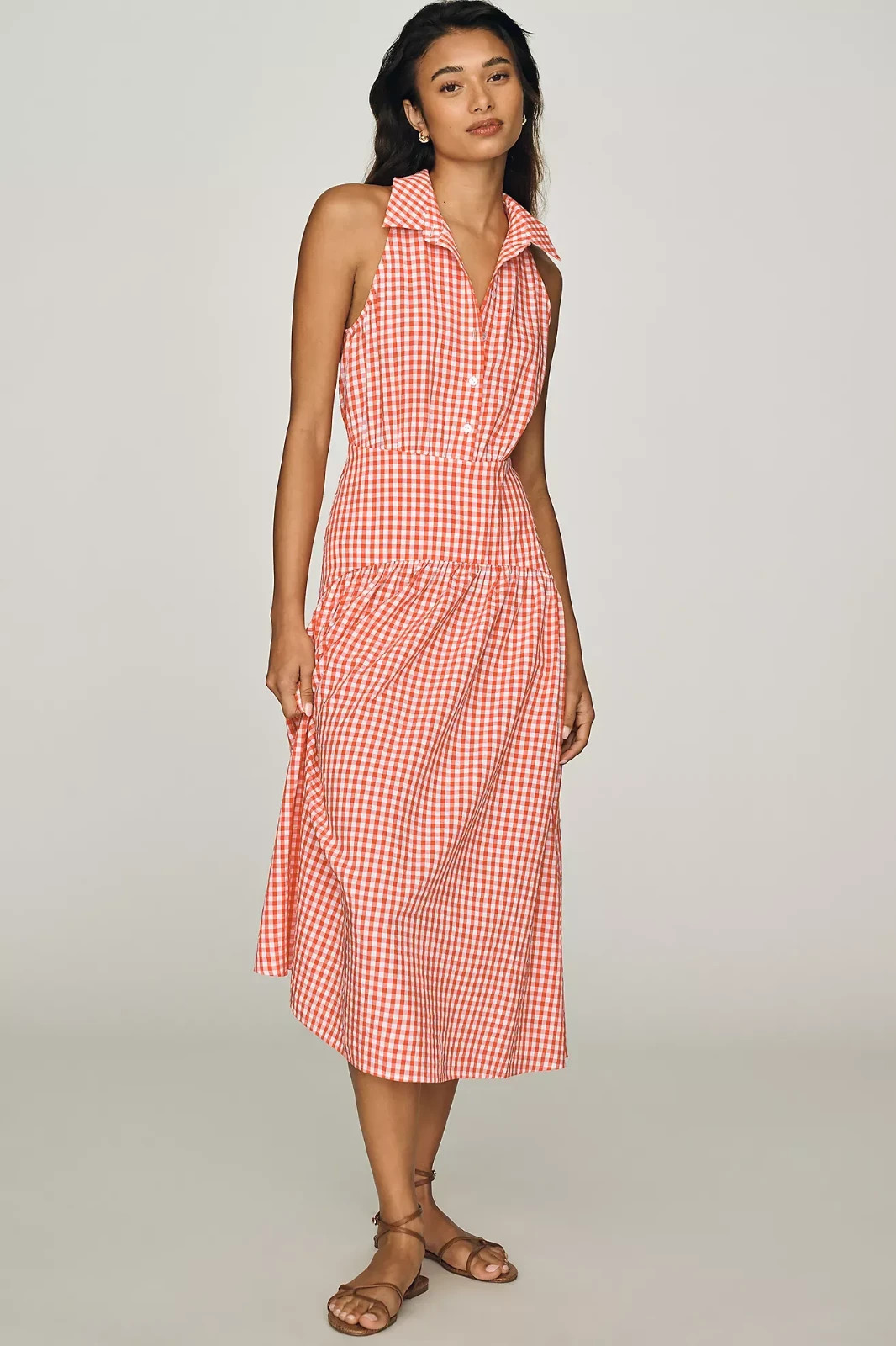 Anthropologie Tobie Drop-Waist Midi Shirt Dress by Exquise