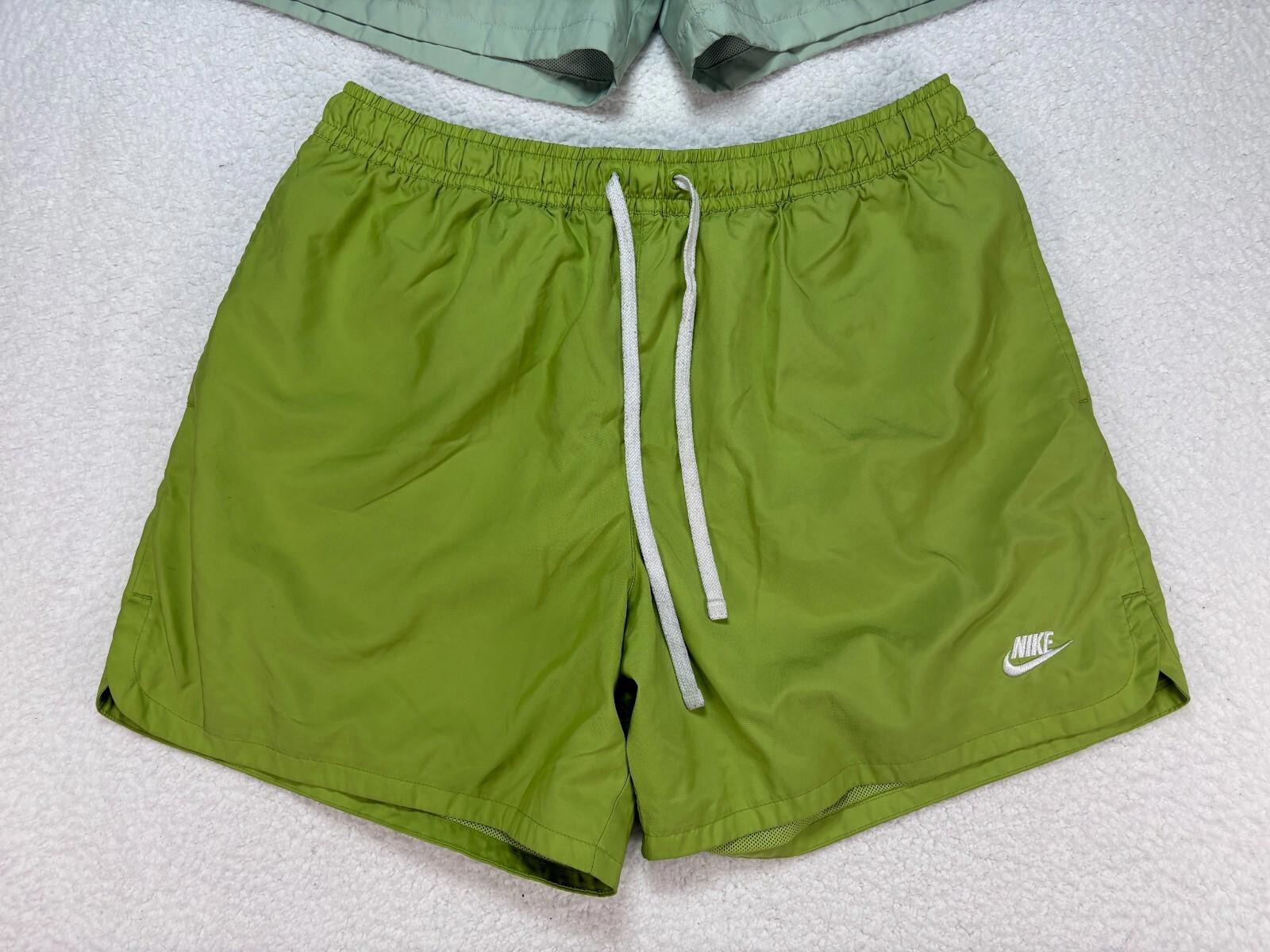 Nike Flow Shorts 2XL Green Mesh Lined Lightweight Woven Athletic Fit Lot of 2