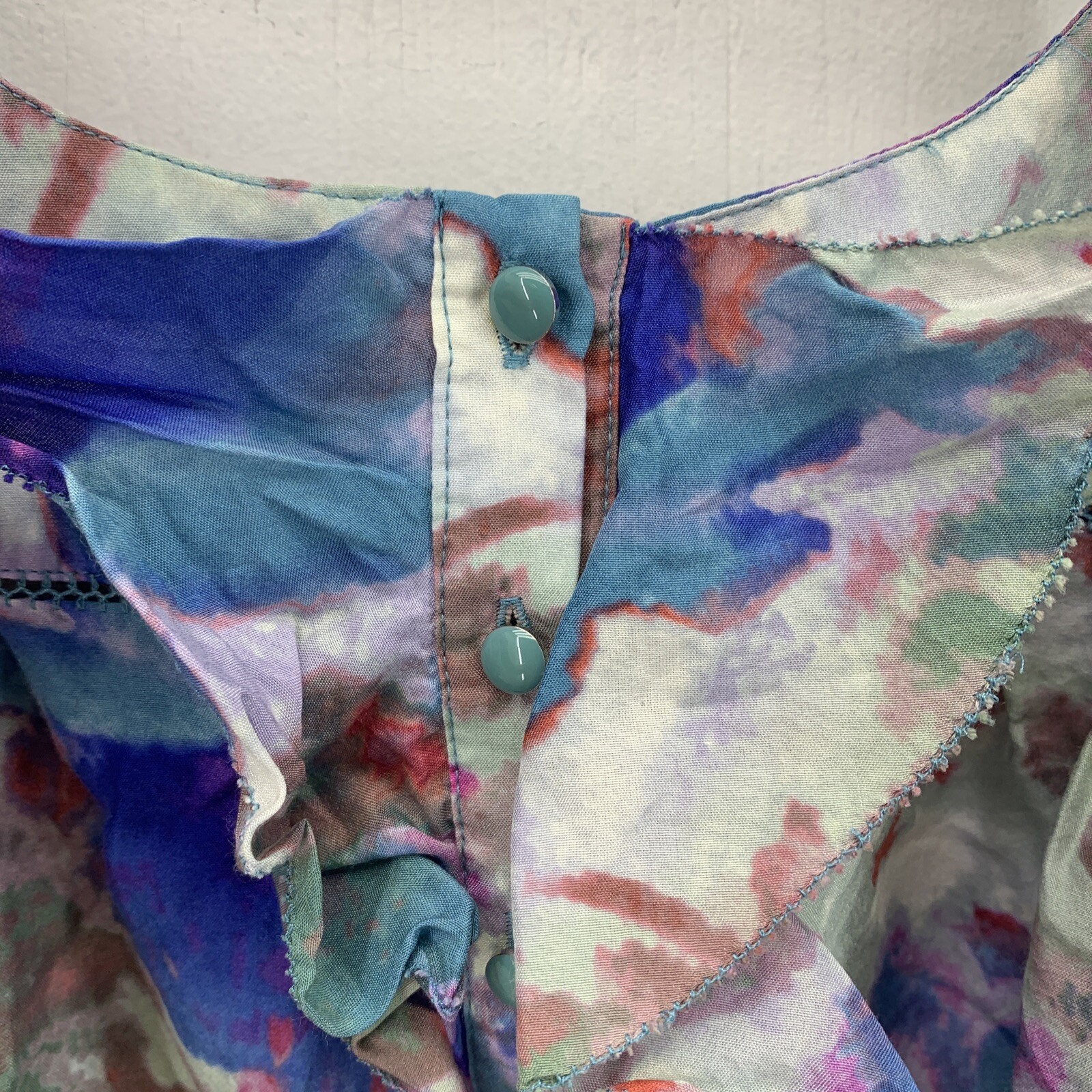 Anthropologie Postmark Womens 00 Blouse Tank Multicolor Artsy Flowy Silk Cotton