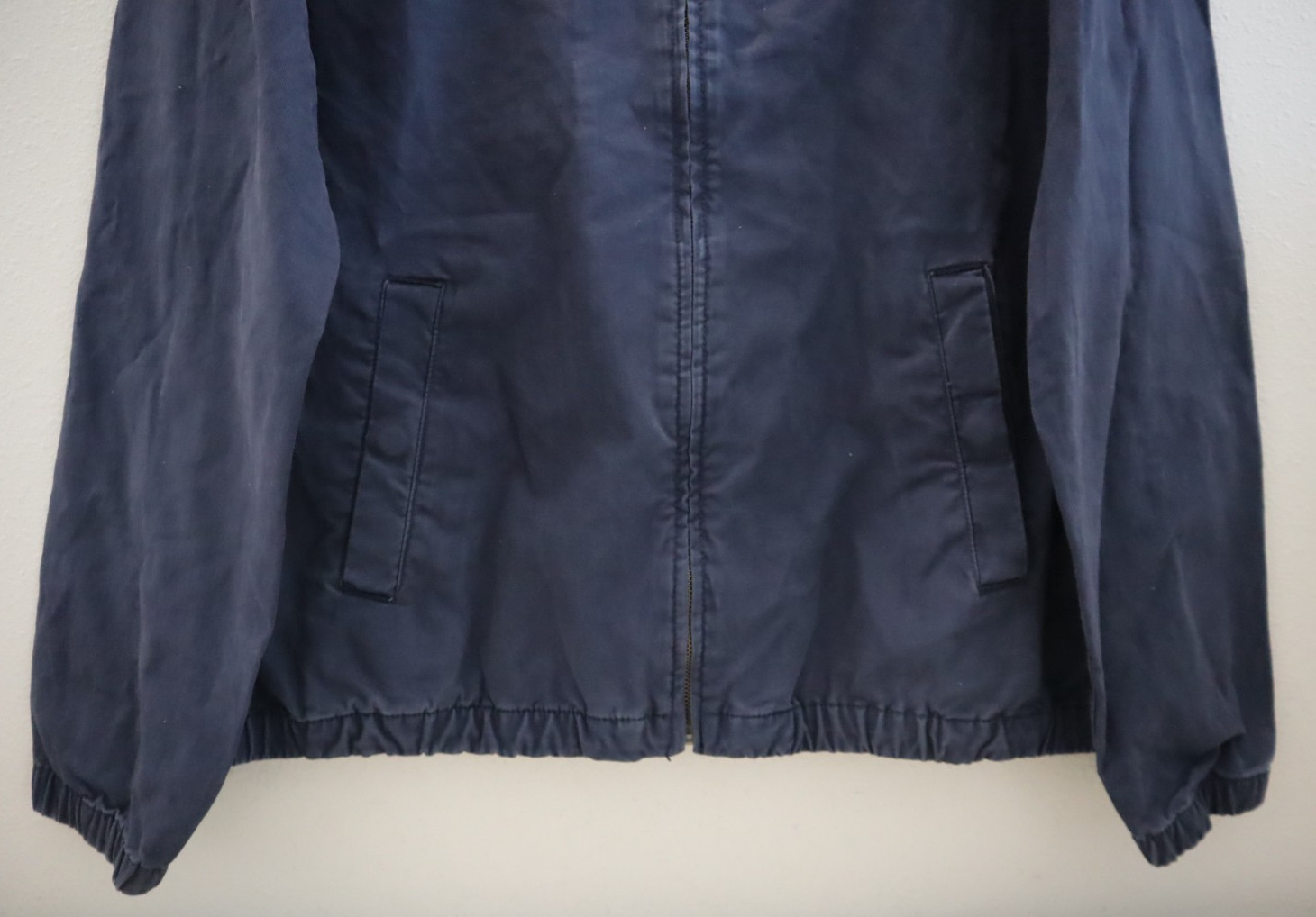 Gap 738596 Men’s Sz Large Vintage Navy Blue Full Zip Relaxed Bomber Jacket $100