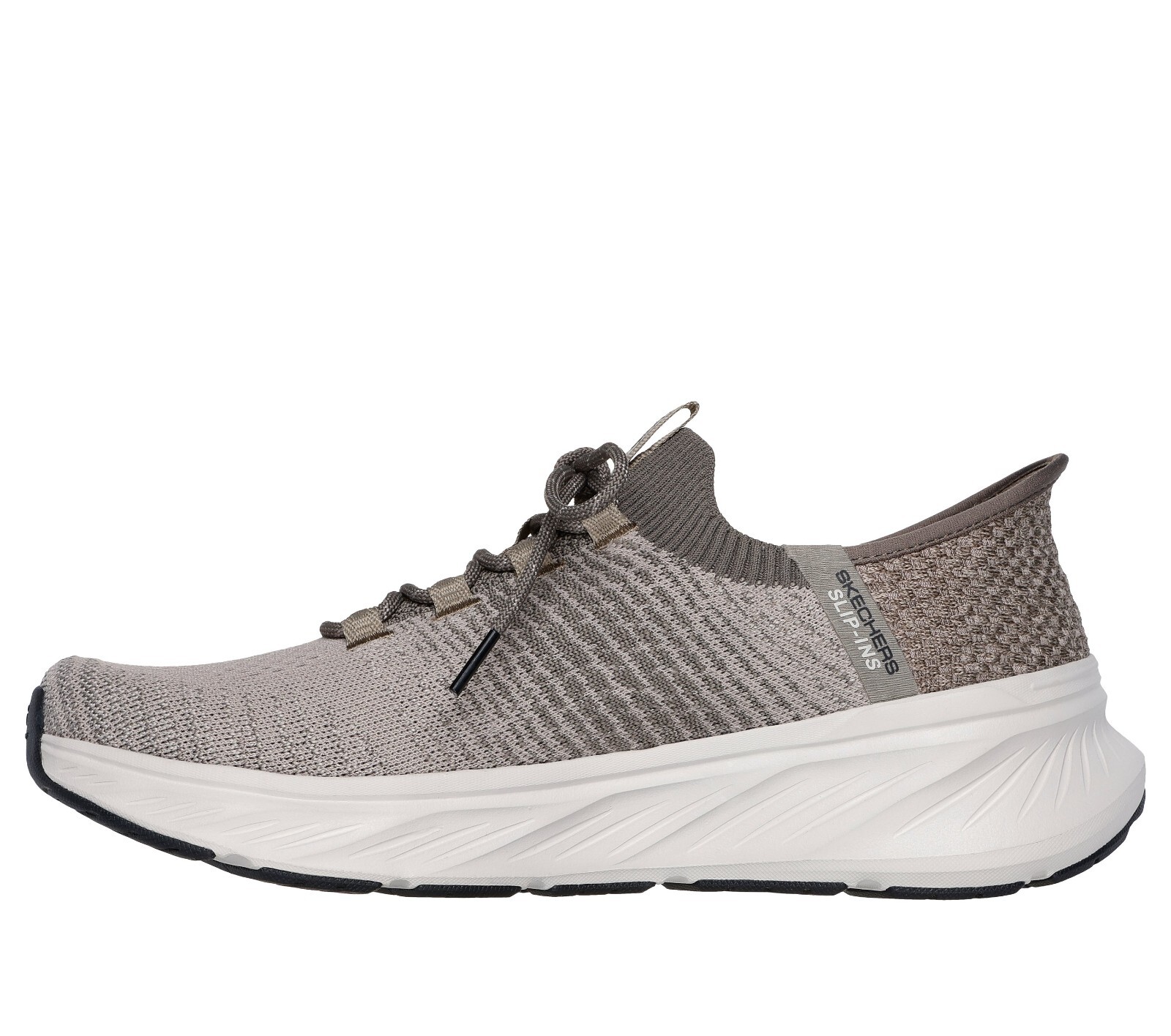 Skechers Slip Ins Shoes Men Hand Free Taupe Air Cooled Memory Foam Knit 232932