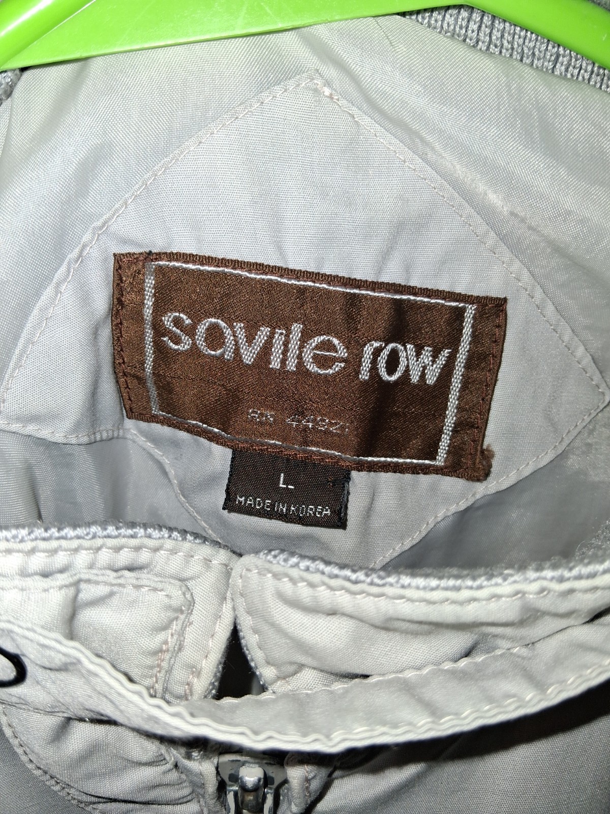 Savile Row Men’s Gray Bomber Jacket Full Zip Stand-Up Collar L 44″ Chest