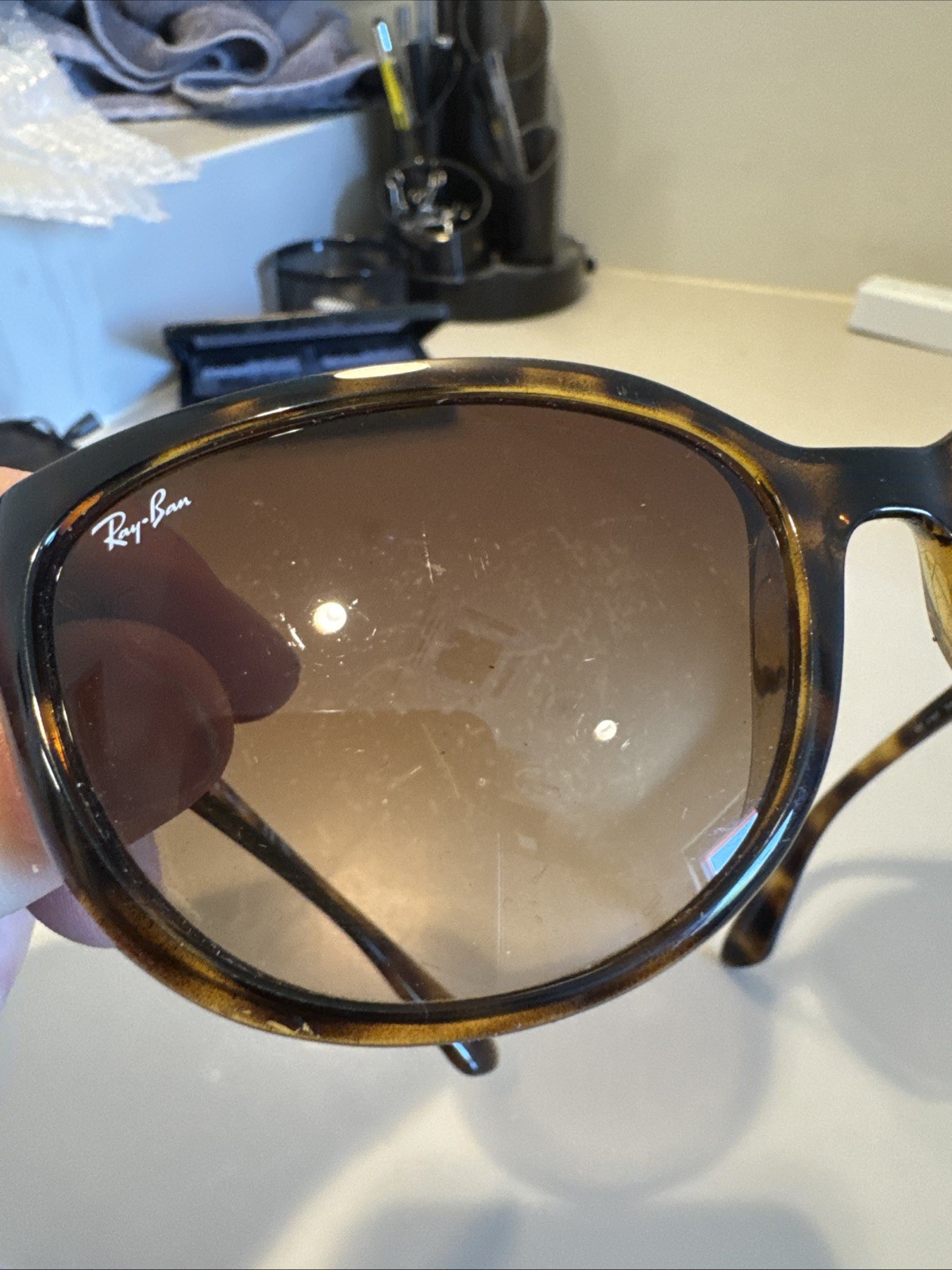 Ray-Ban RB4167 Brown Gradient Lenses Polished Light Havana Tortoise Frame #N10