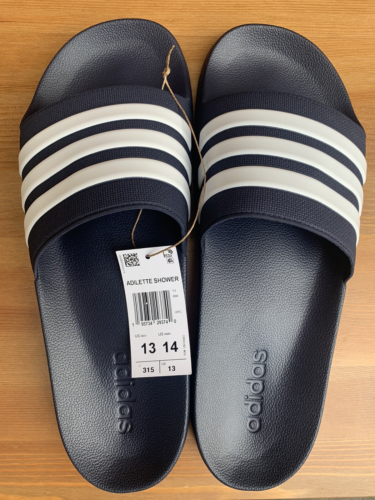 Adidas Adilette Shower Slides GZ5920 Legend Ink/ White Men’s Size 13 Navy New