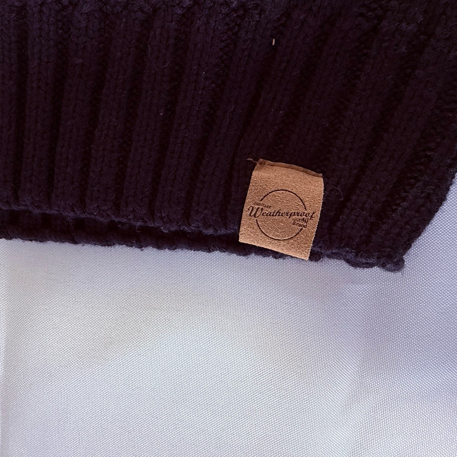 NEW Weatherproof Vintage Men’s Medium Cable Knit Sweater Navy Blue