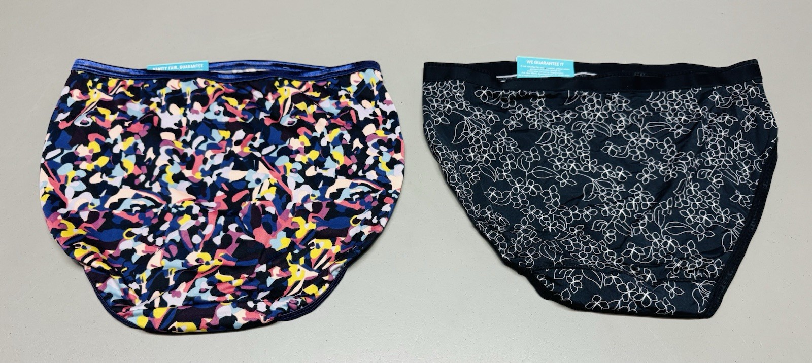 2-Vanity Fair 8/XL Illumination/Comfort Plus Hi Cut Panties #13108 & 13164 Asst
