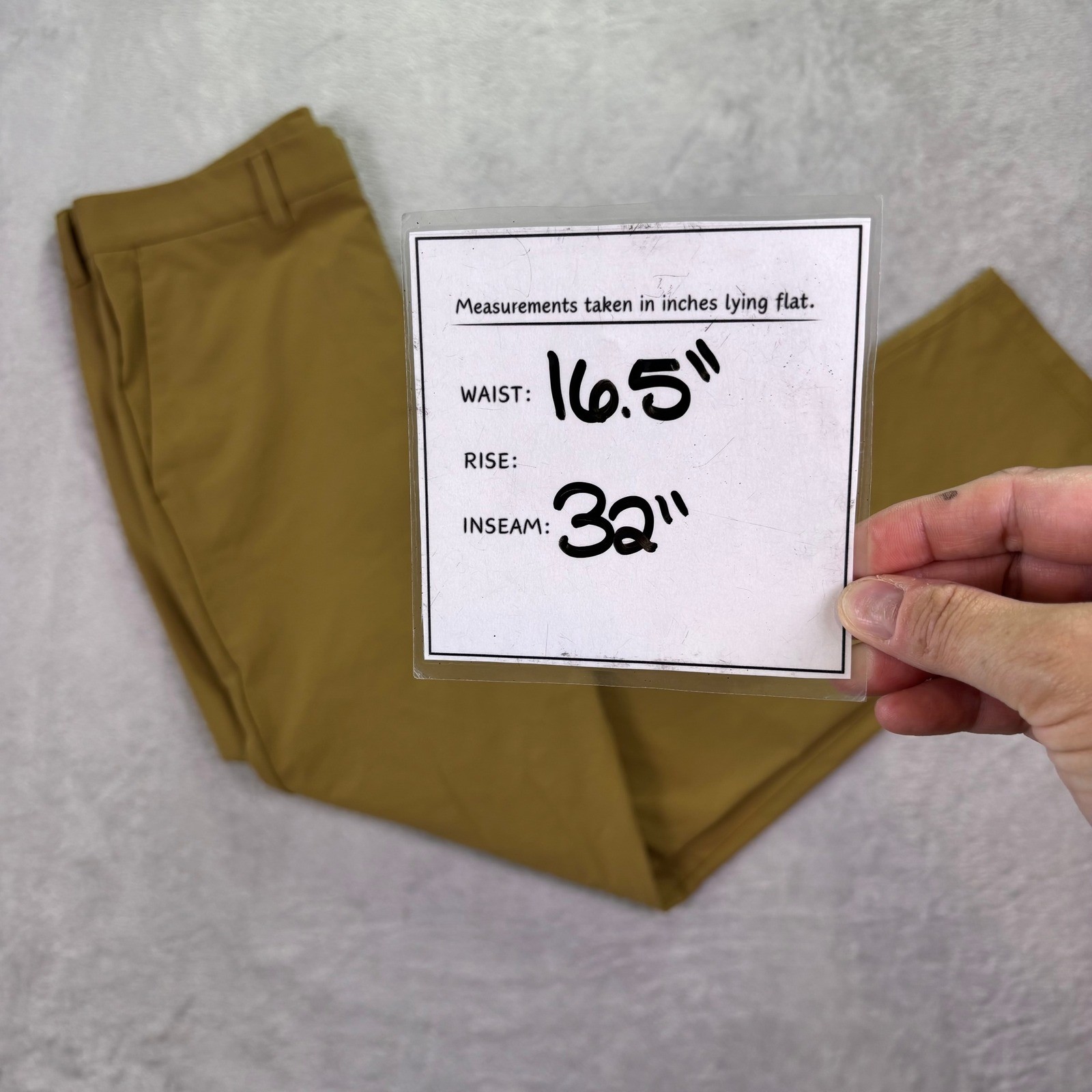 CRZ YOGA Mens Golf Commuter Pants Size 32 Brown Khaki Technical Stretch Chino