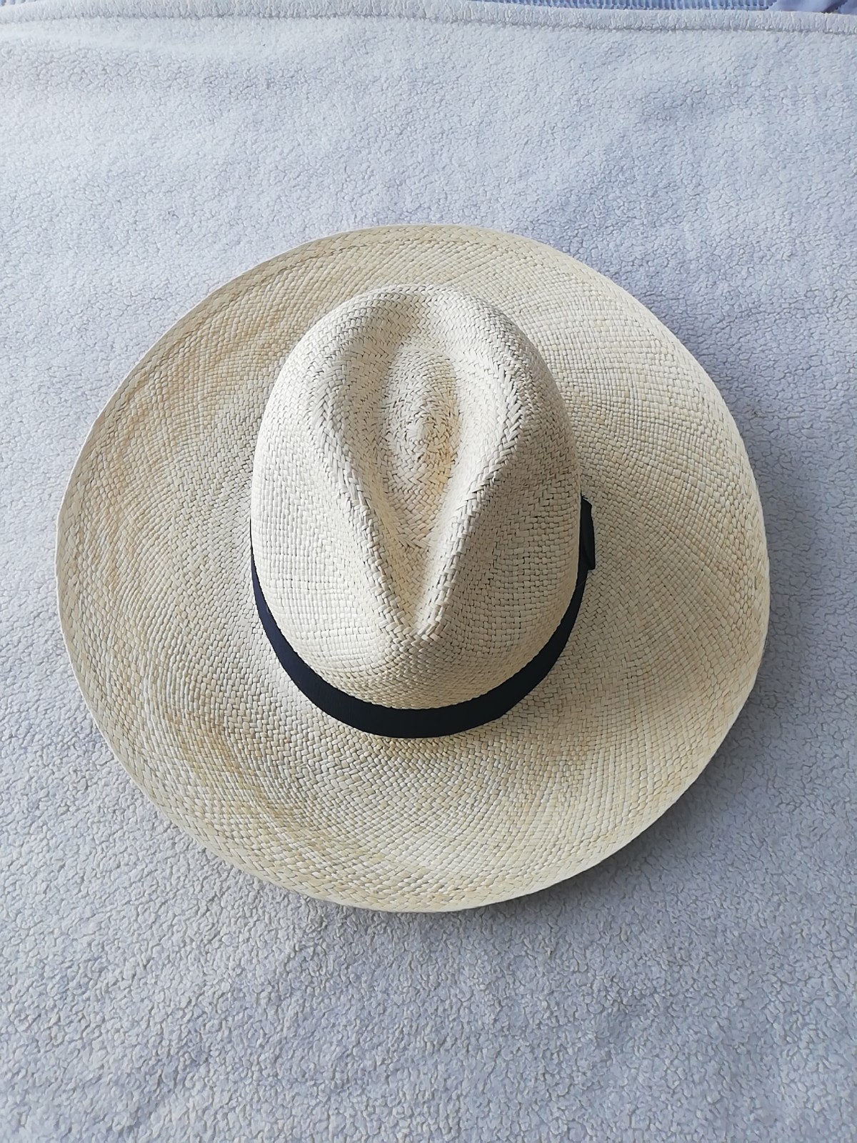 GENUINE ECUADOR HAT “PANAMA HAT” 100% TOQUILLA STRAW LARGE 60Cm CLASSIC BEIGE