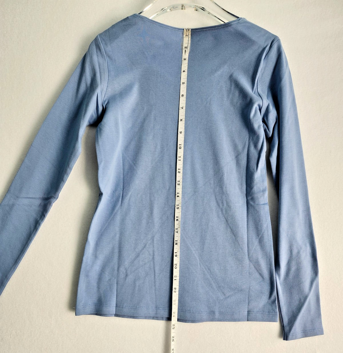 Womens J Jill Pima Cotton Long Sleeve T-shirt Set of 2 White Light Blue XS