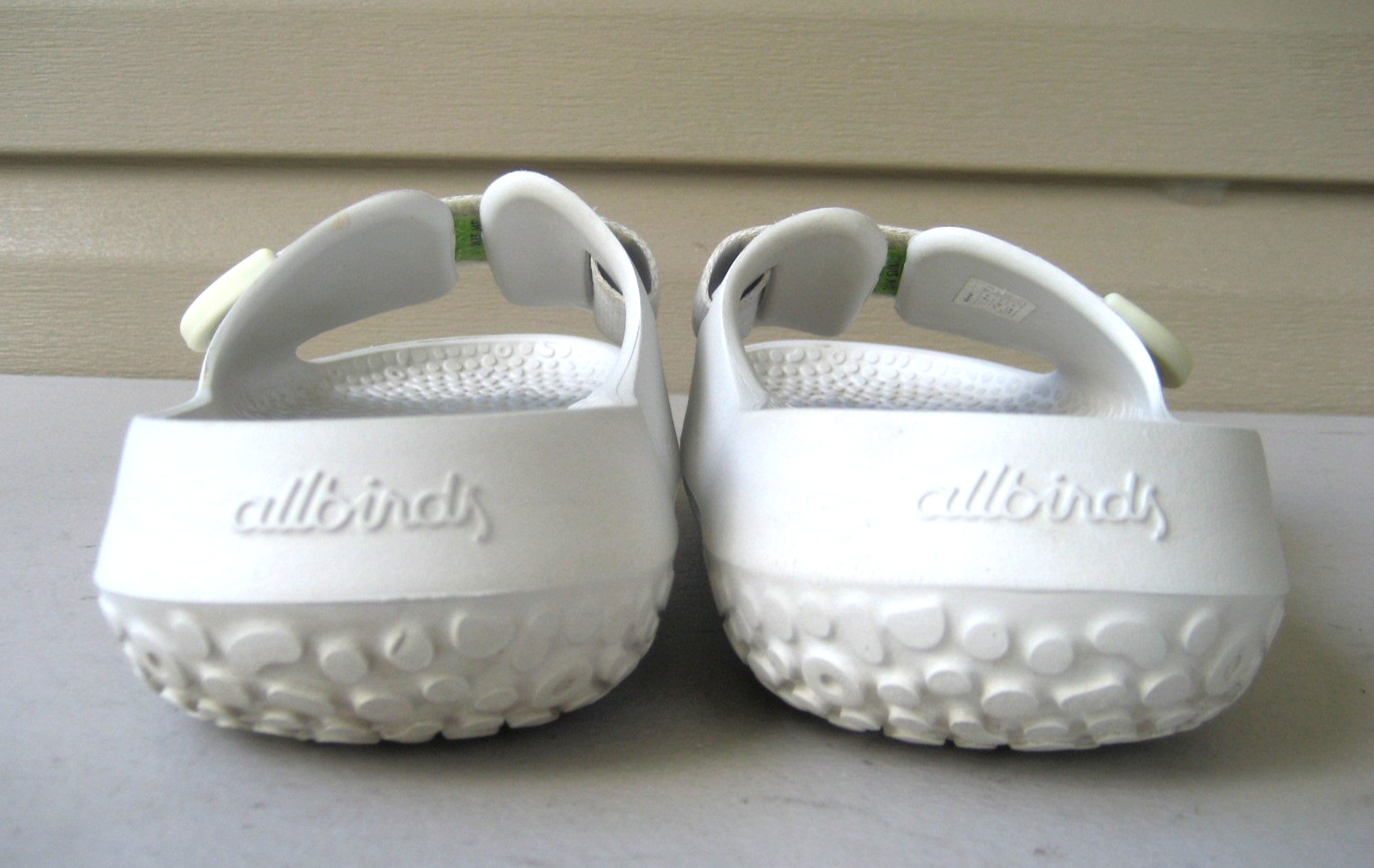 Allbirds Sugar Slider Sandals Womens 13 Mens 11 white Adjustable Strap Sugarcane