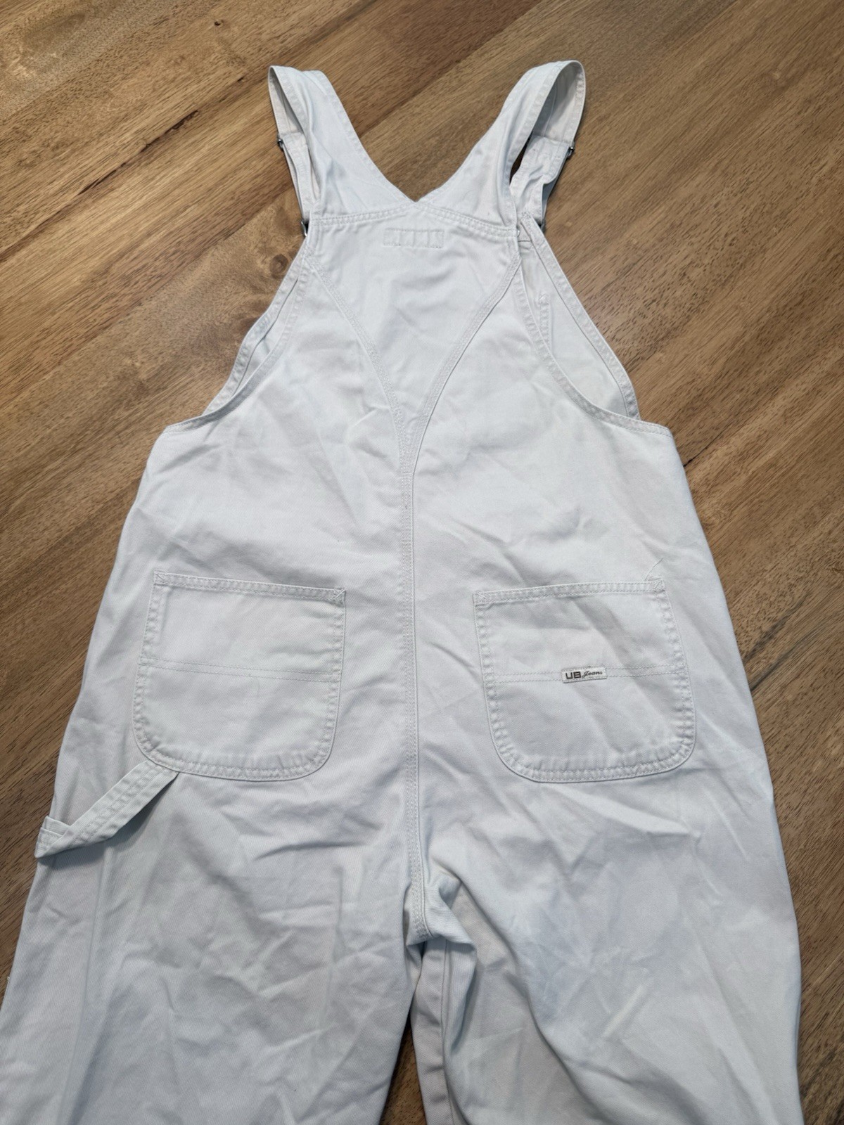 Unionbay Overalls Cream Sz Med Y2K 90s Vtg Bib Minimalist Carpenter Streetwear
