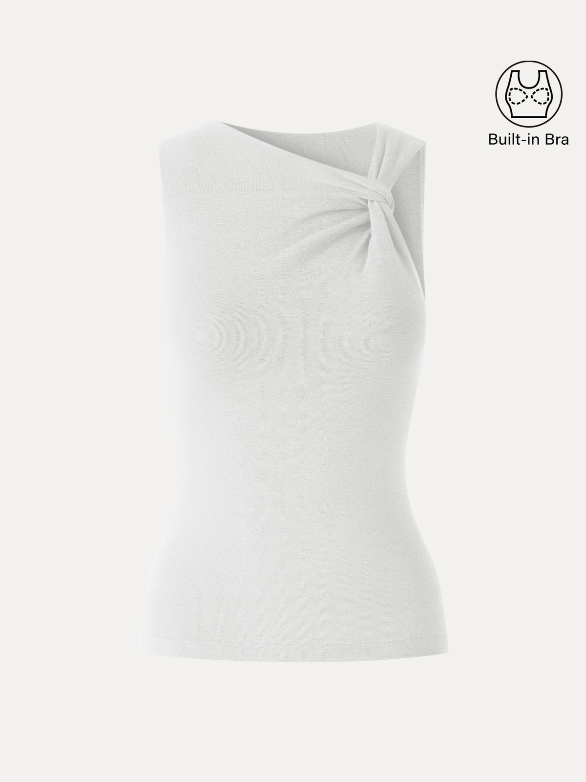 OGL Sweat-Wicking Asymmetrical Neck Knotted Bra Tank