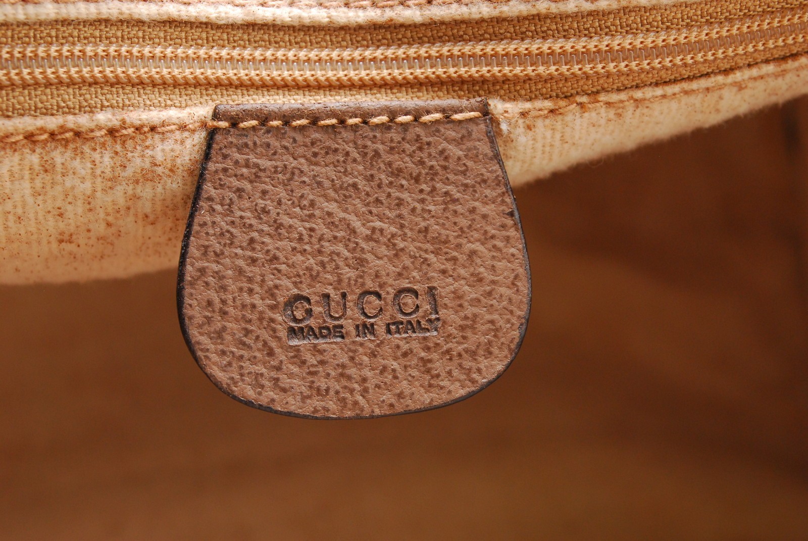Gucci GG Supreme Canvas Leather Boston Bag Beige Brown