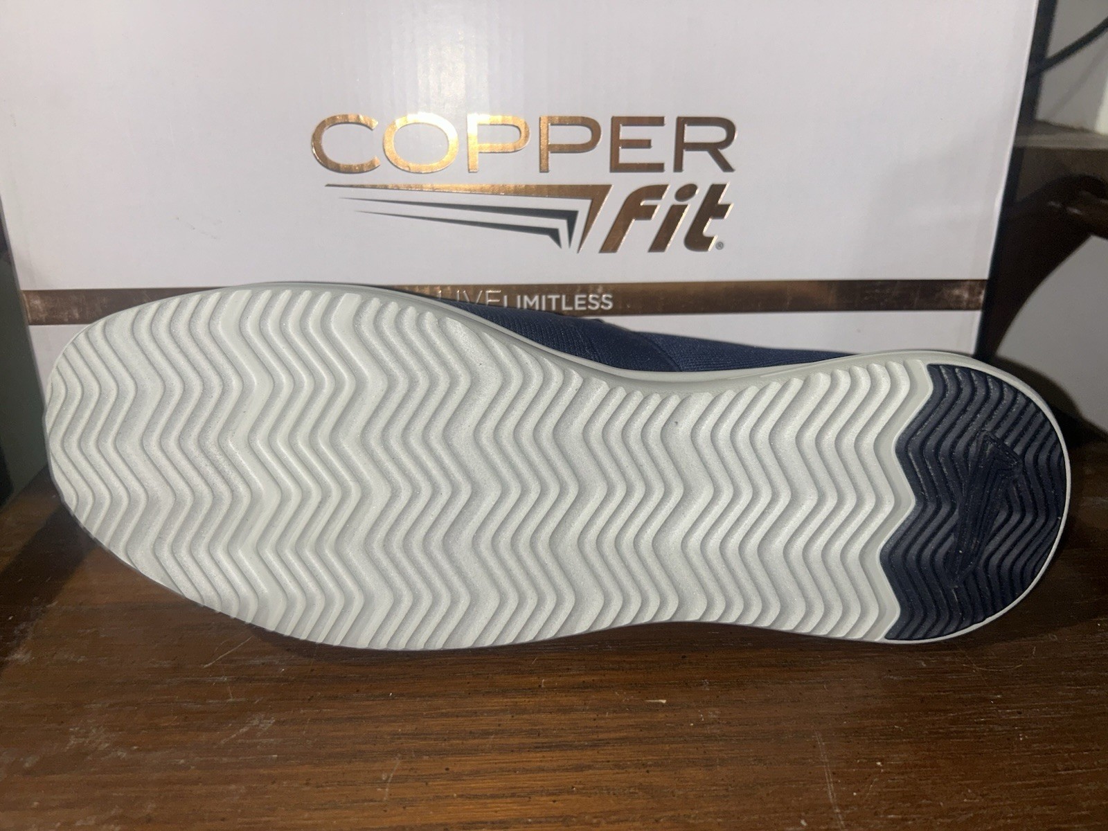 Copper Fit Men’s Relax Slip On Comfort Walking Shoes Navy Size: 12