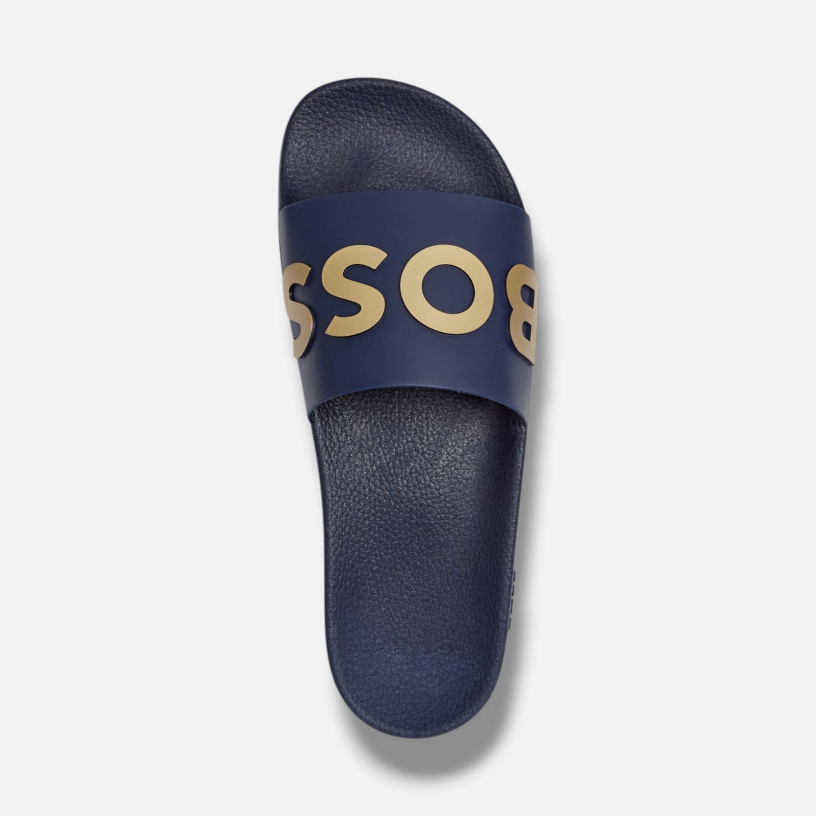 Hugo Boss Men Blue Gold Bay Slide Logo Slip-on Sandal Shoes Size 41