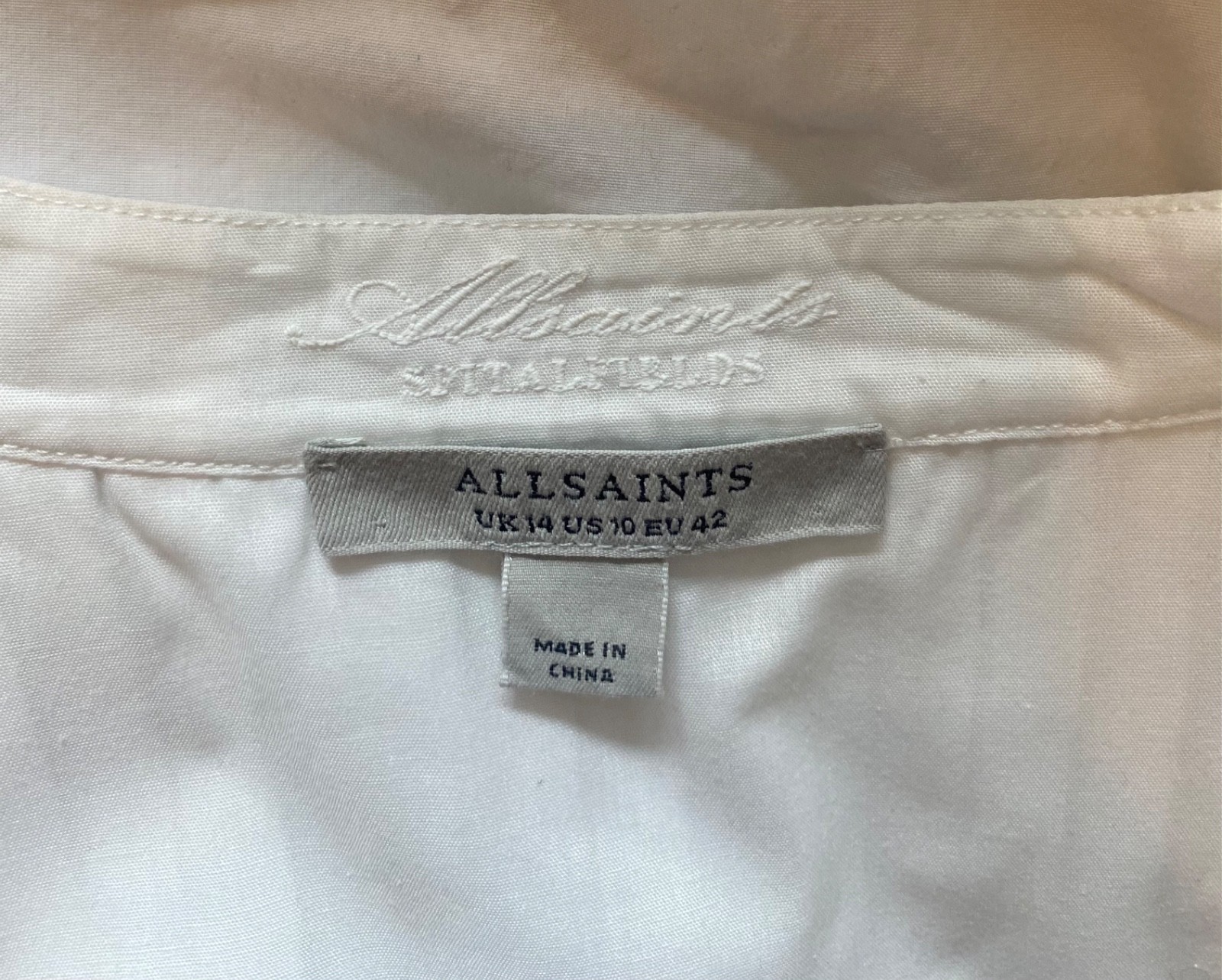 AllSaints Percy high low pleated shirt UK 14 bnwot see description RRP: £139