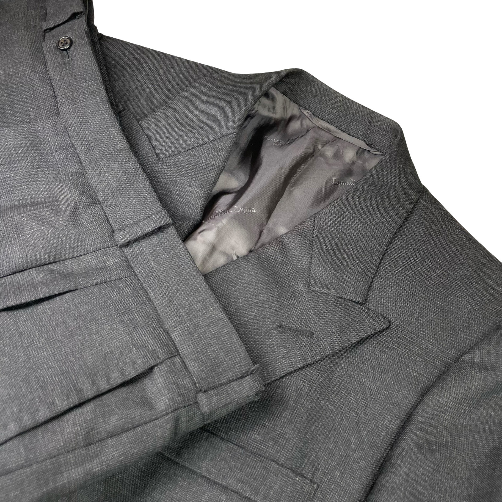 Ermenegildo Zegna Men’s Bespoke Double Breasted Suit Gray Plaid • 42S | 38×30