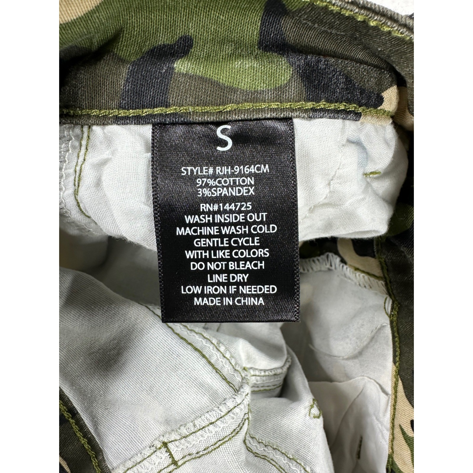 American Bazi Womens Camo Cargo Pants Green Woodland Straight Leg S