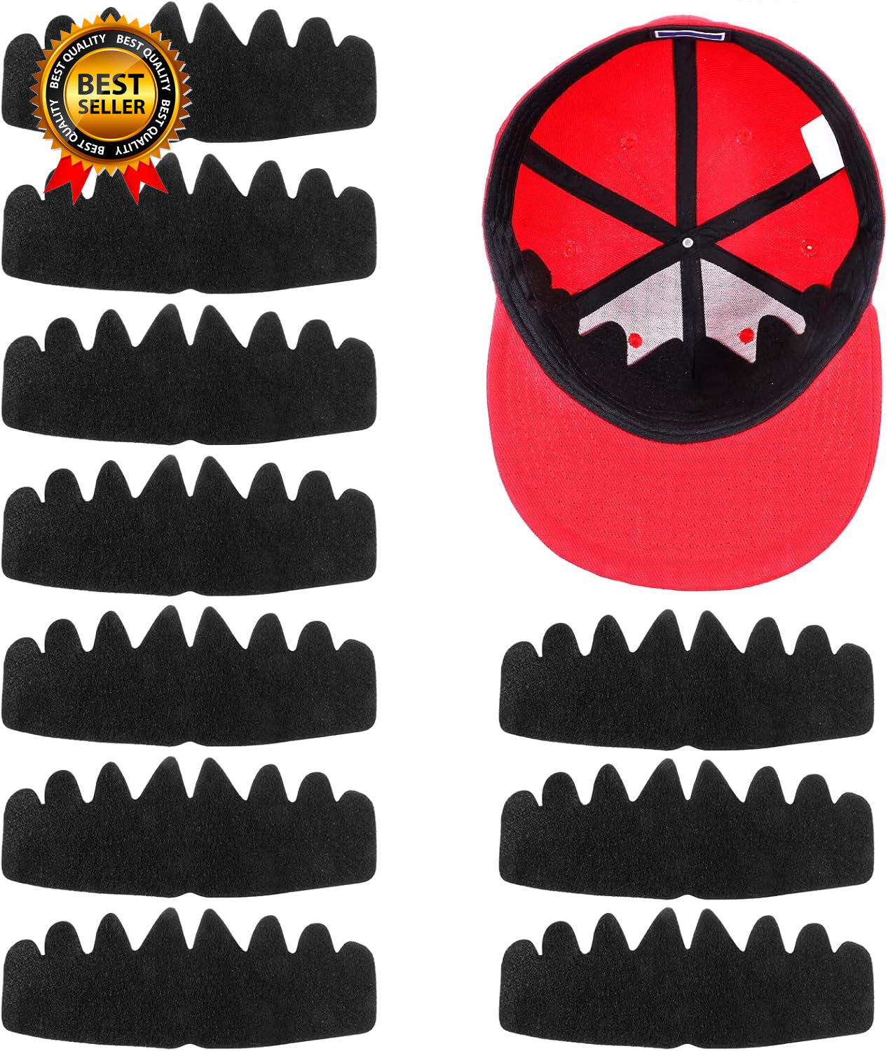 10 PCS Black Baseball Cap Inserts Flexible Washable Hat Shaper Inserts