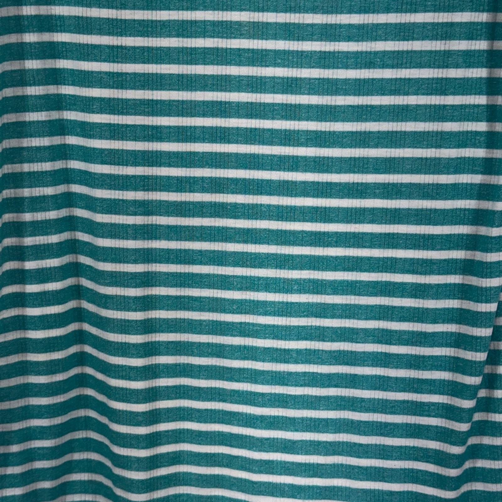 LuLaRoe Simply Comfortable Women’s Green & White Striped Ribbed V-Neck Tee XXS