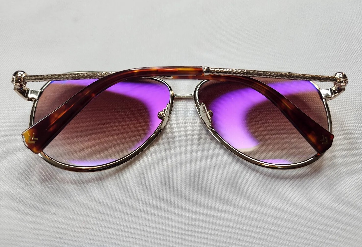 JOHN VARVATOS V546 GOLD LARGE MEN’S AVIATOR SUNGLASSES EYESIZE 63-13-145 JAPAN