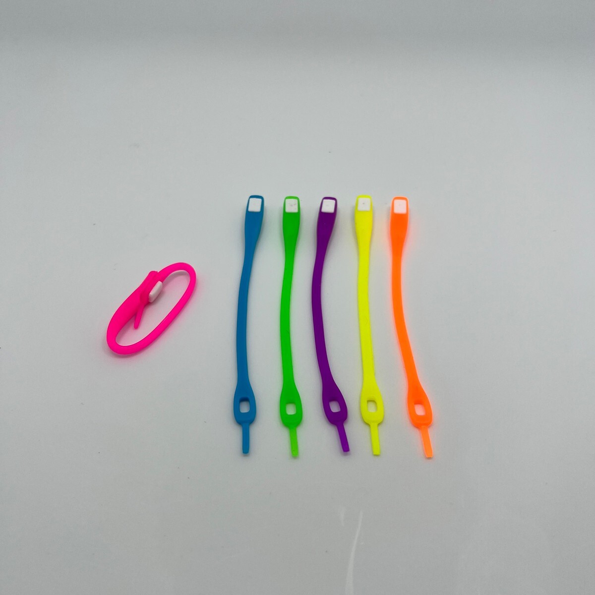 2X cards Elastic Silicone Shoe Laces Lazy No Tie Shoelaces for Child Kid, 6/card