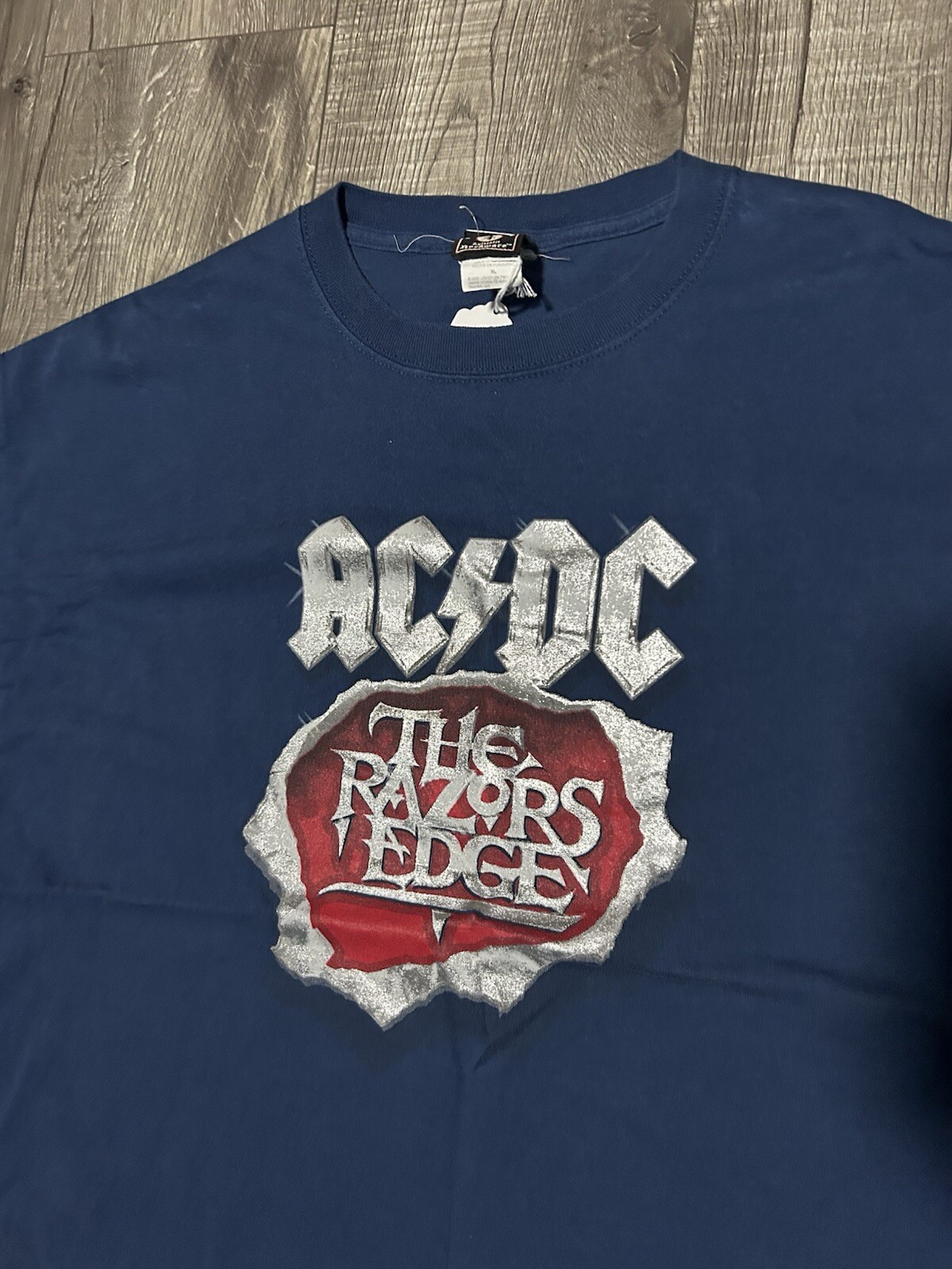 VTG 00s ACDC AC/DC Razor’s Edge Angus Young Ballbreaker Rock T Shirt Size XL