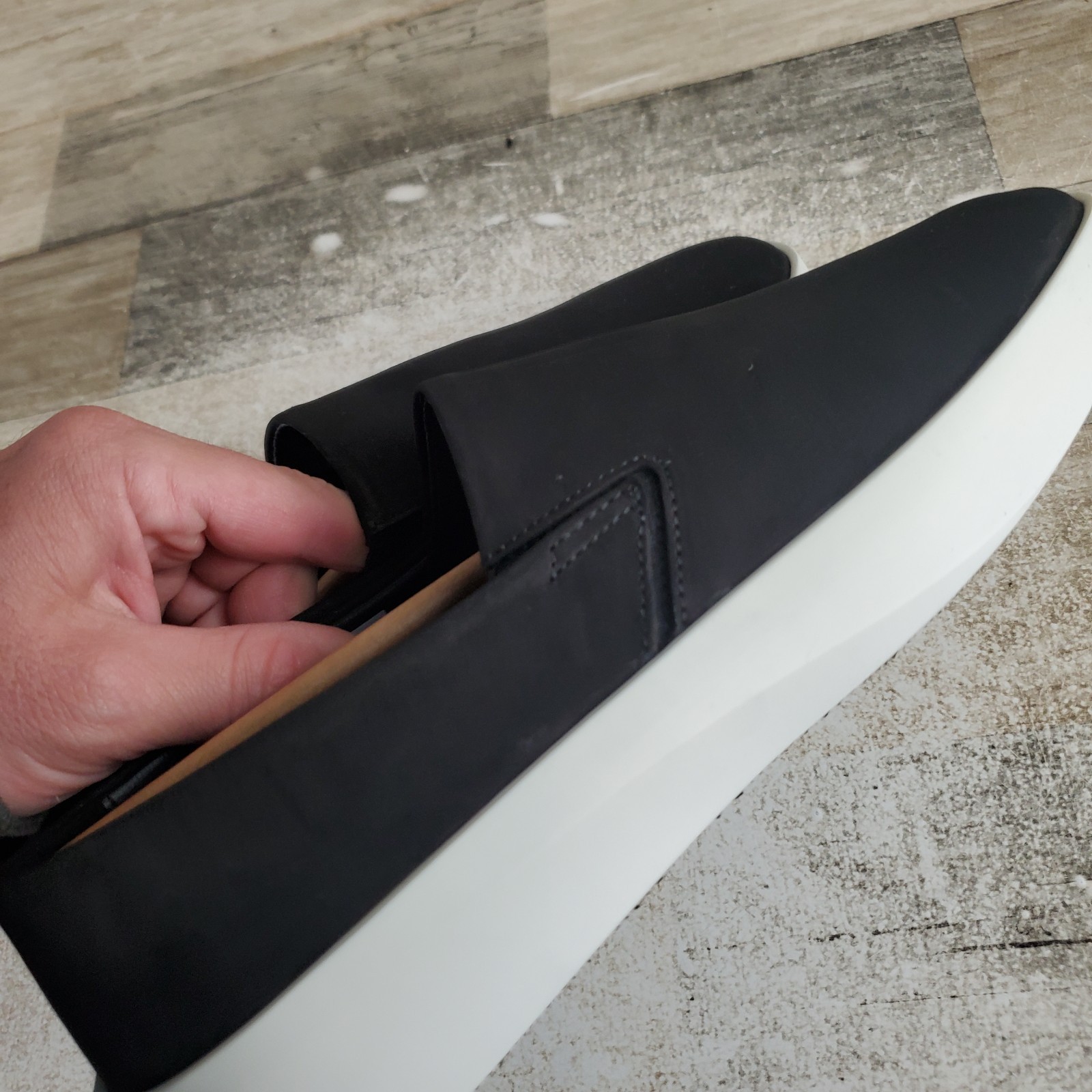 Wolf & Shepherd Cruise Shoes Sz 8 W Black Brilliant White Slip On Sneakers