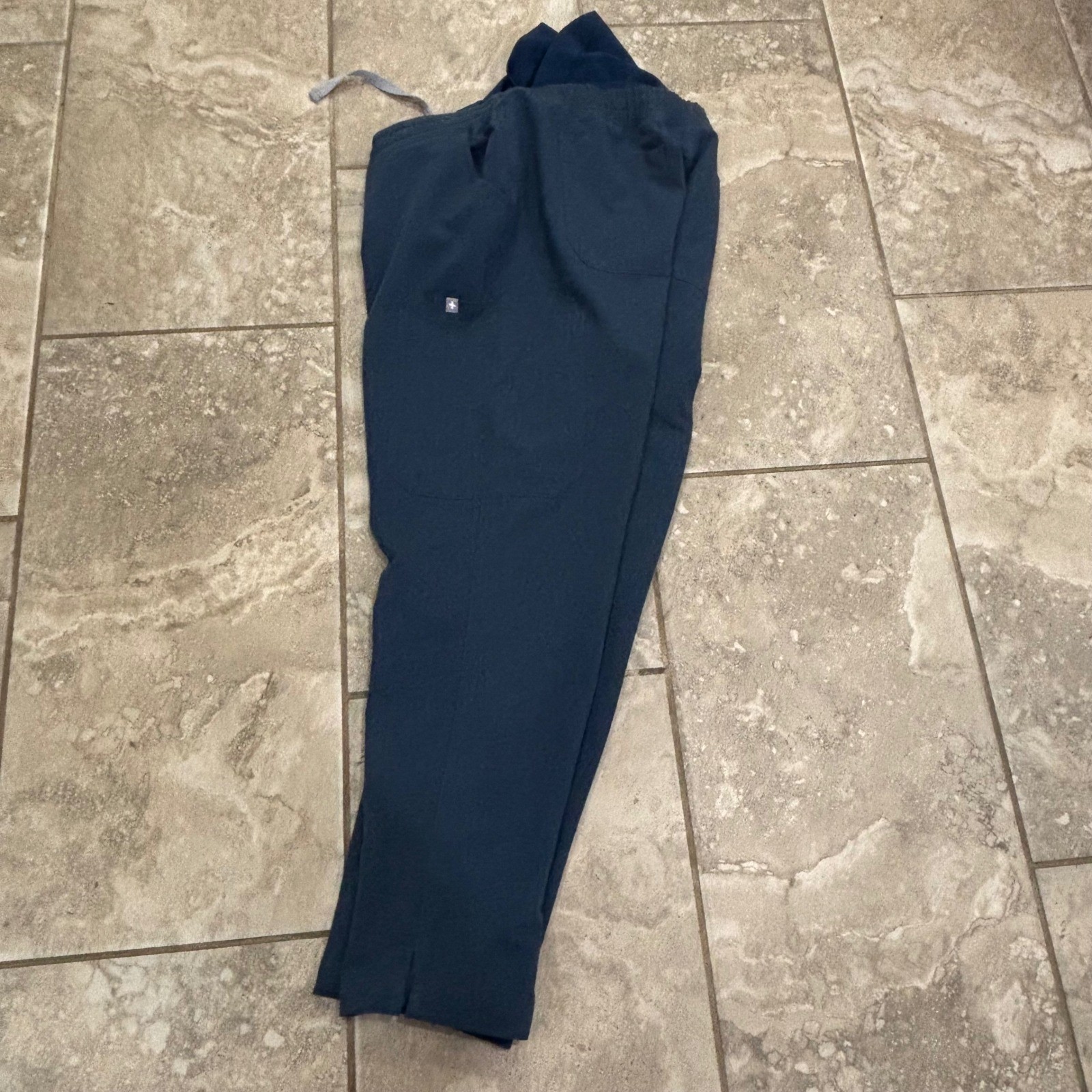 FIGS Yola Maternity Scrub Pants Navy Blue Cargo Straight Leg W22SW2033 Large