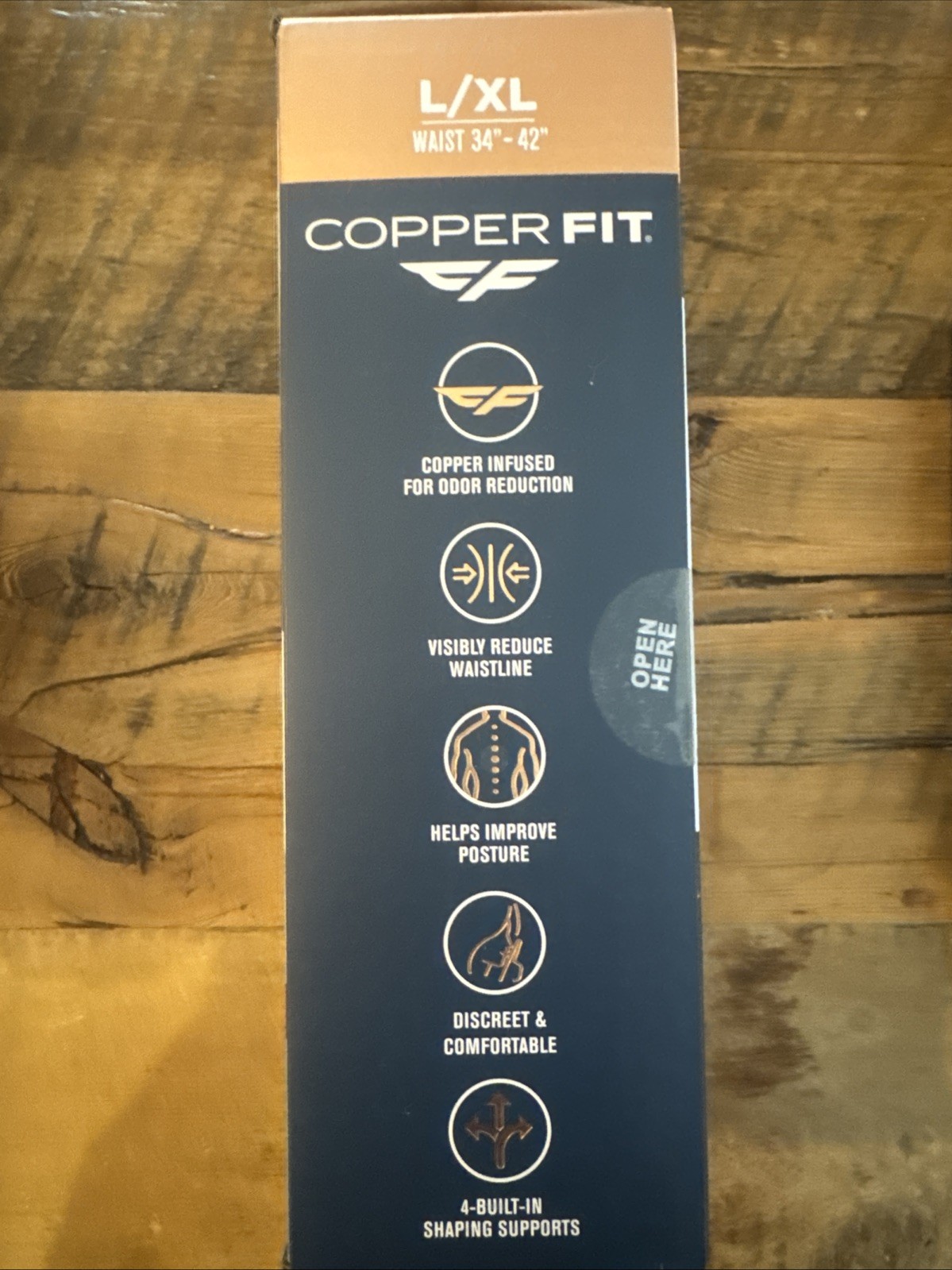 Copper Fit Core Shaper *Supports Your Back & Waist* Sz L/XL 34”to 42″ Charcoal
