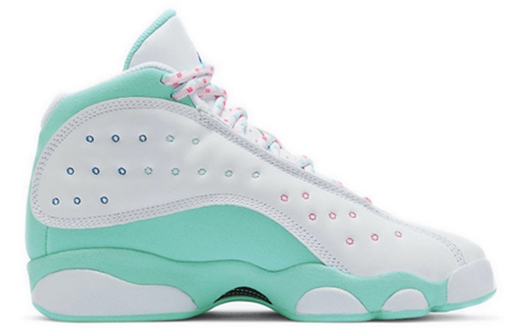 Jordan 13 Retro White Soar Green Pink GS 439358-100