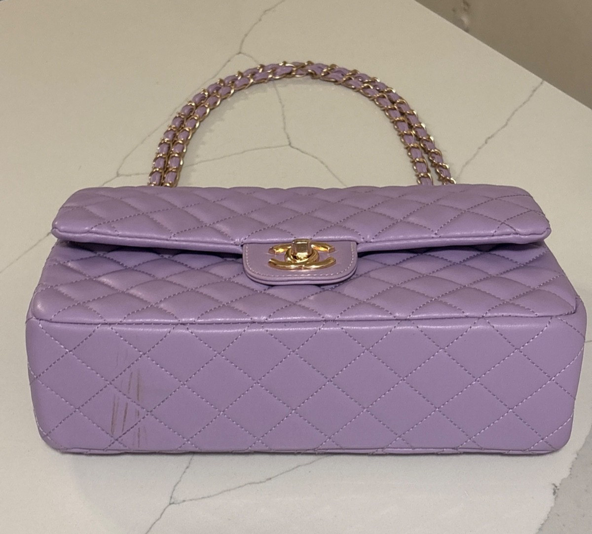 REPLICA Lavender Quilt Flap Bag In Great Condition