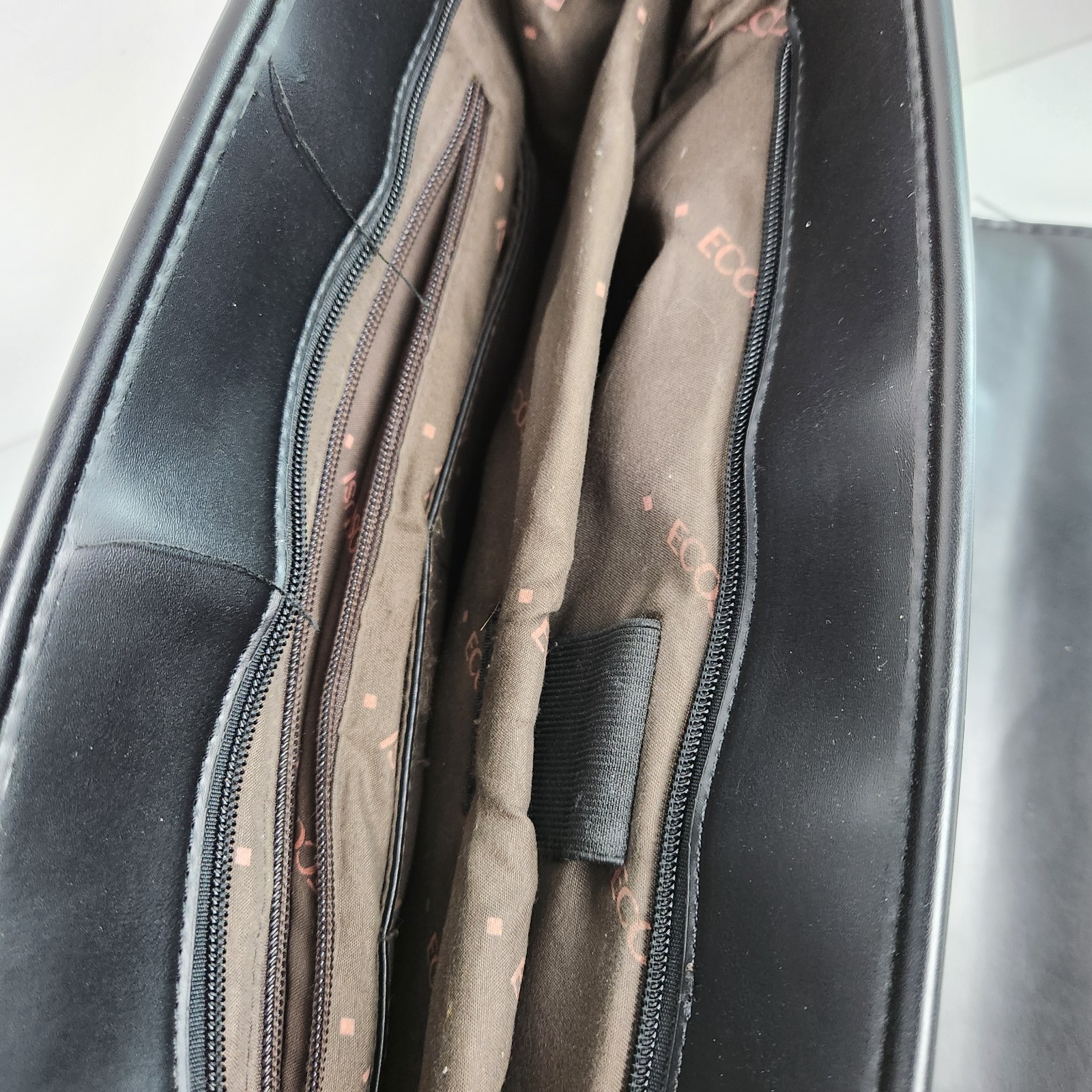 Ecosusi Laptop Briefcase Women’s Black & Brown Leather Top Handle Satchel Bag