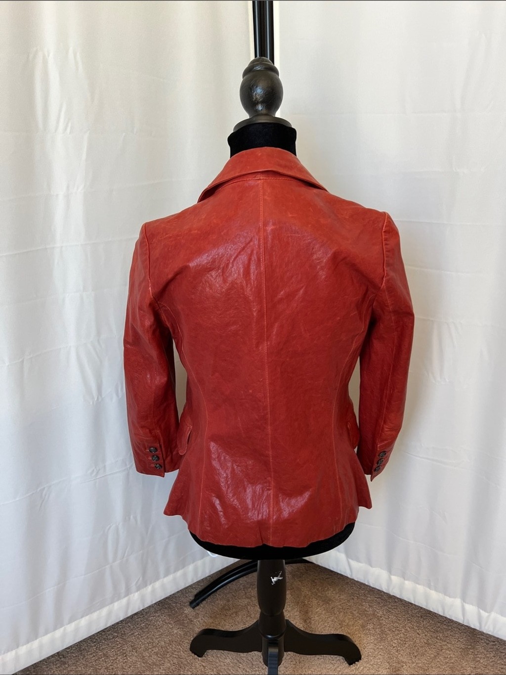 Elizabeth and James Red Leather Blazer Jacket