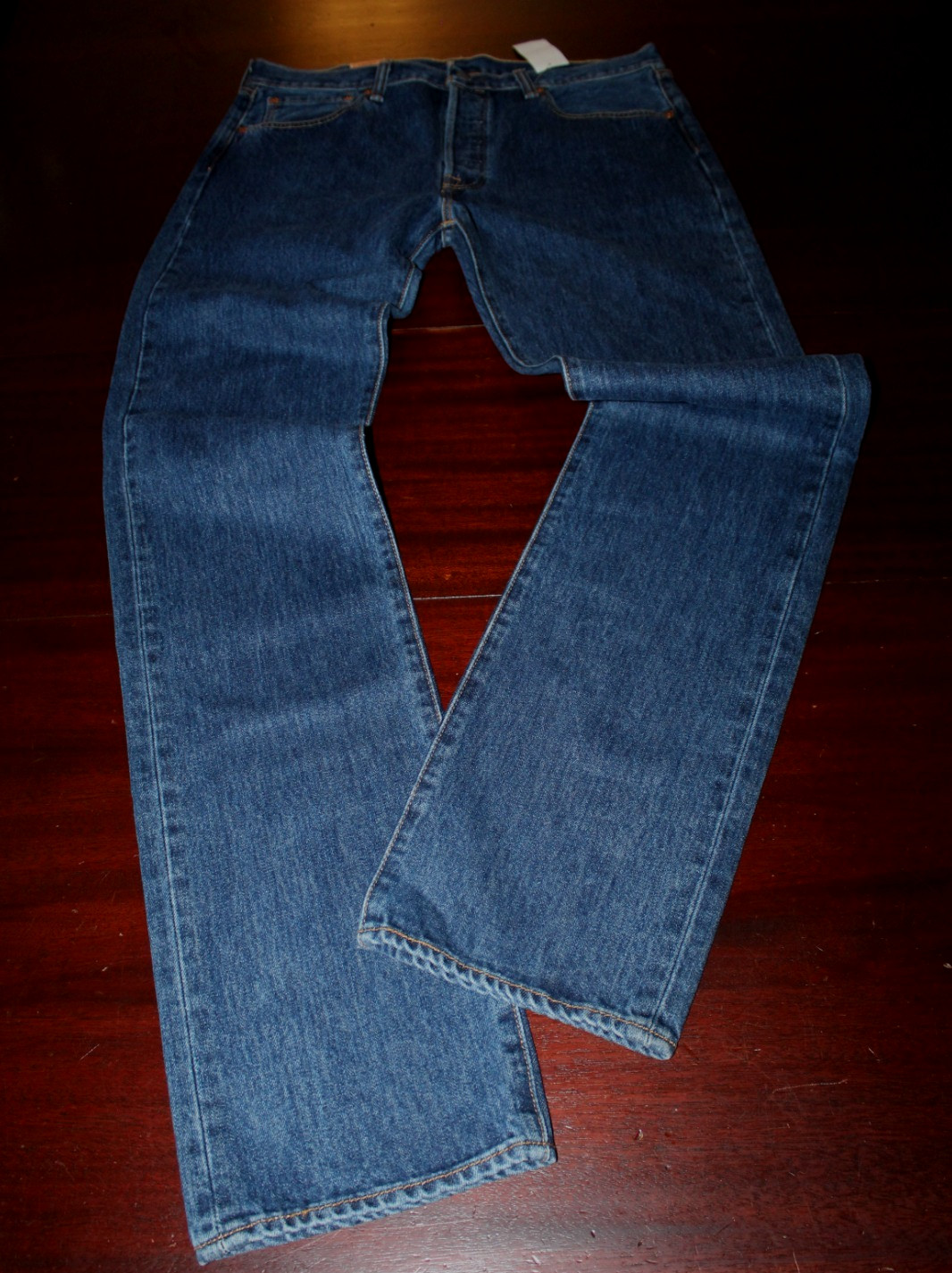 mens levi’s 501 button fly jeans 34×38 nwt dark stonewash