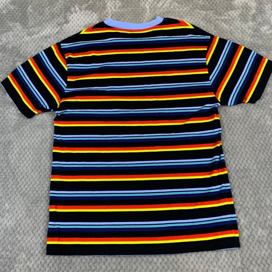 Odd Future Mens Multi-Color Striped Short Sleeve T-Shirt Black Size L 1875