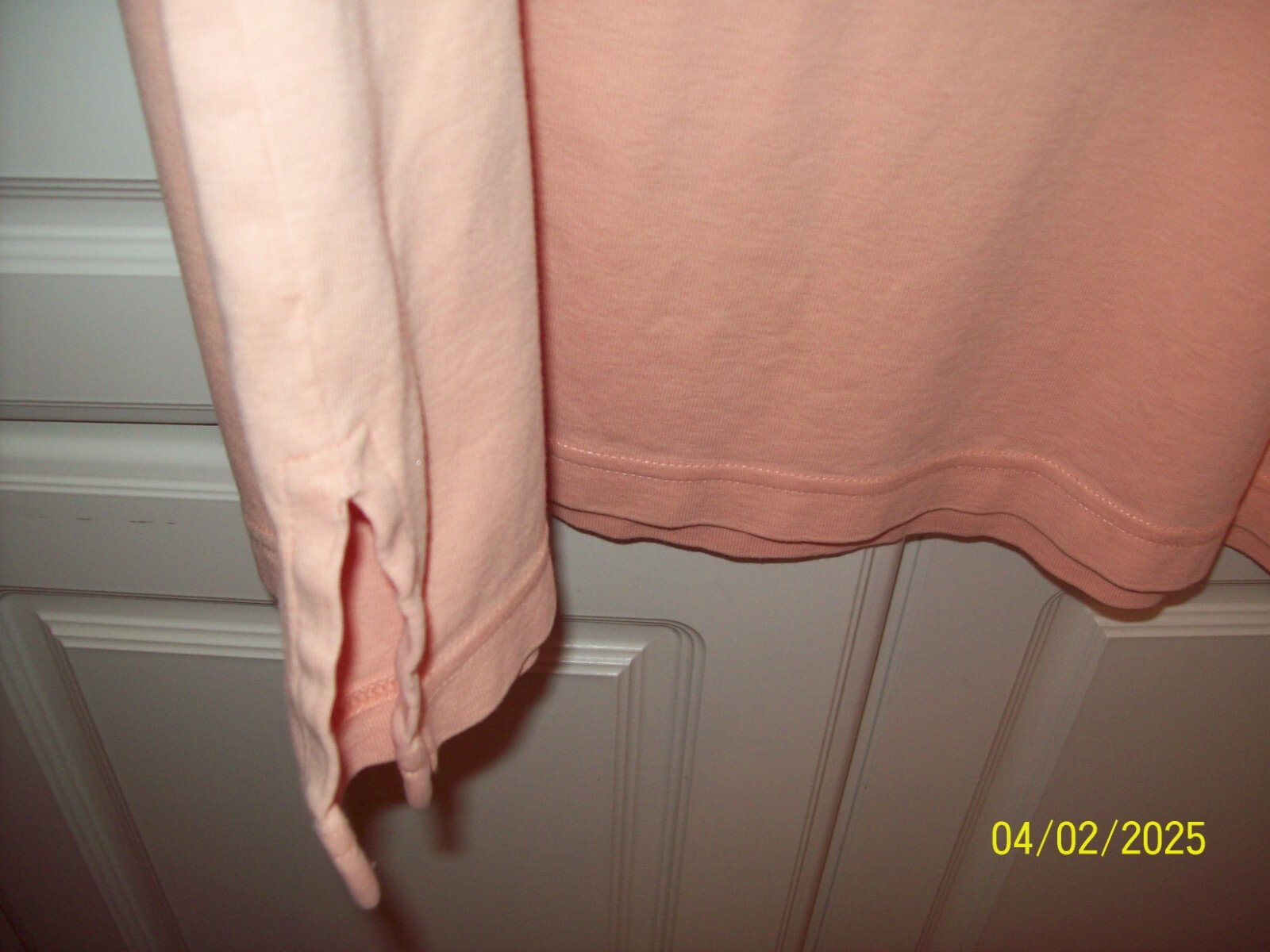 Liz Claiborne Womens Round Neck Short Sleeve COTTON T-Shirt Peach Sz 2X Bust 53″