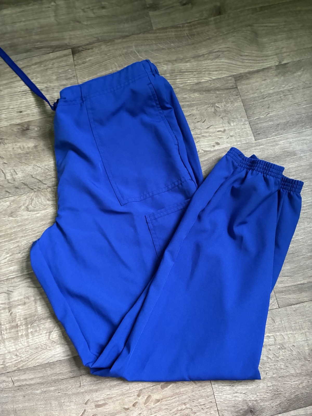 Scrubstar Blue Solid & Cartoon Patterned Scrubs Set Top Pants Medical