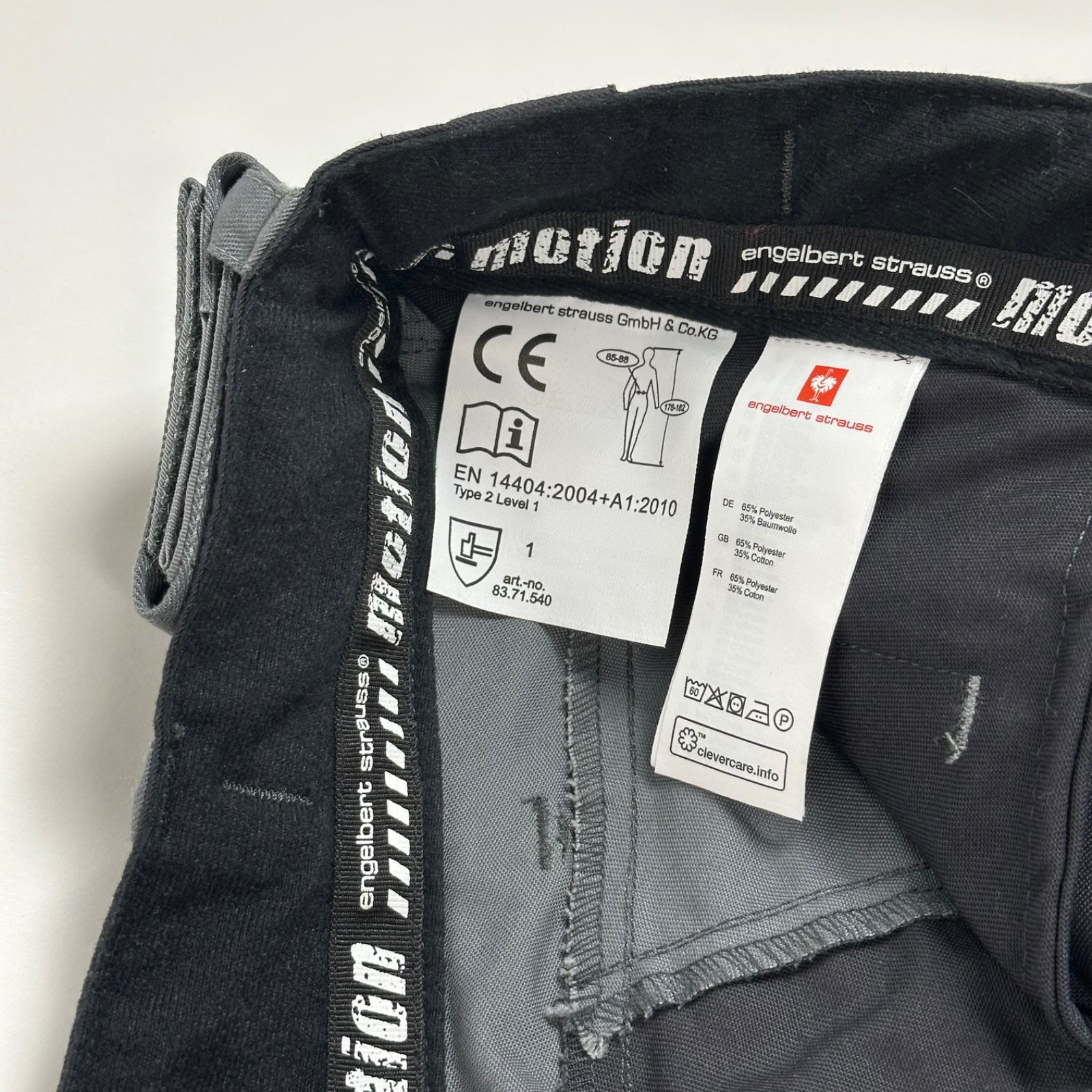 Engelbert Strauss e.s.motion Work Pants 65121 – Cordura Reinforced – New Without