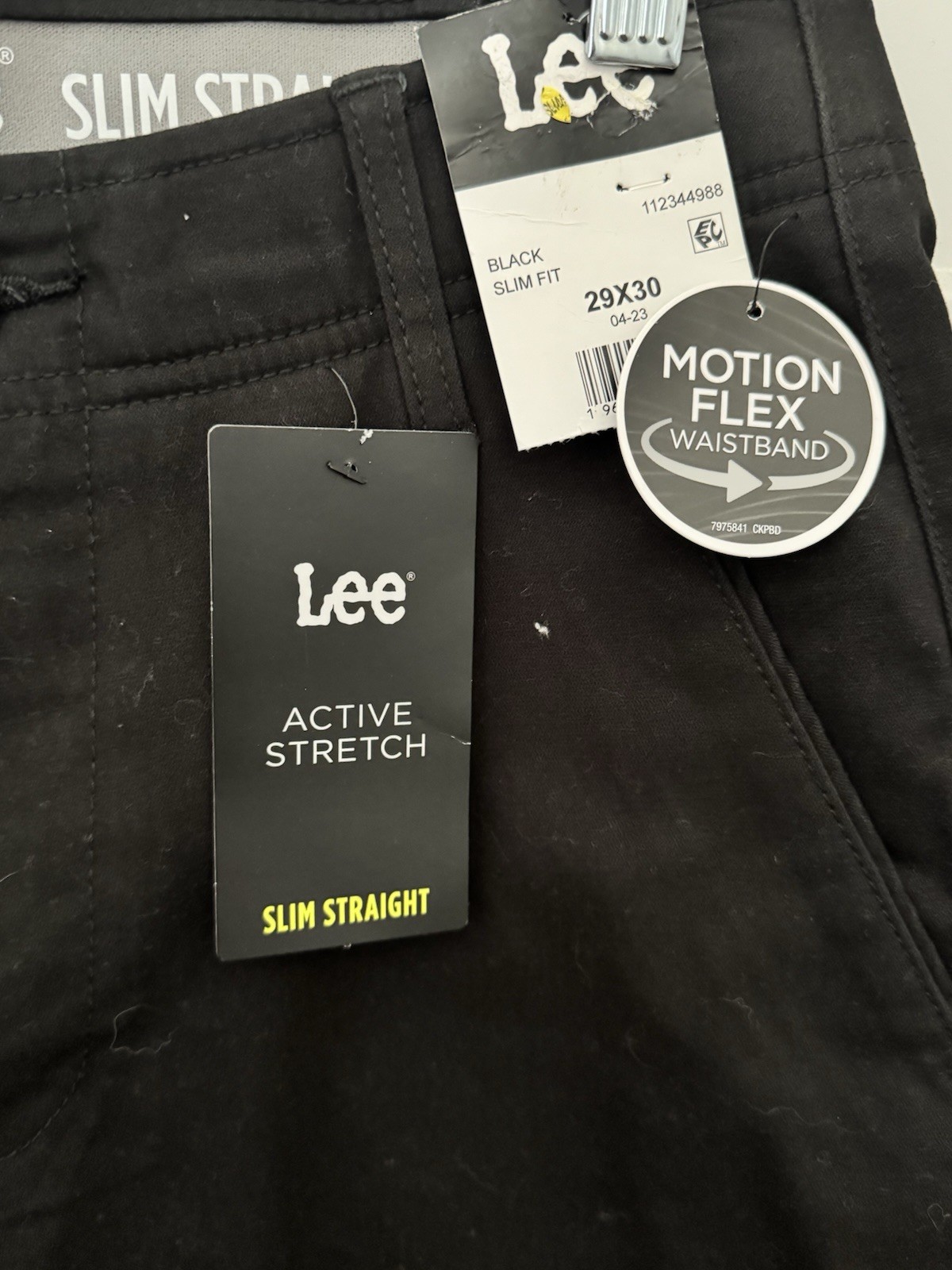 LEE Slim Straight Black Size 29x30Cotton/Elastane Active Stretch Slim Seat/Thigh