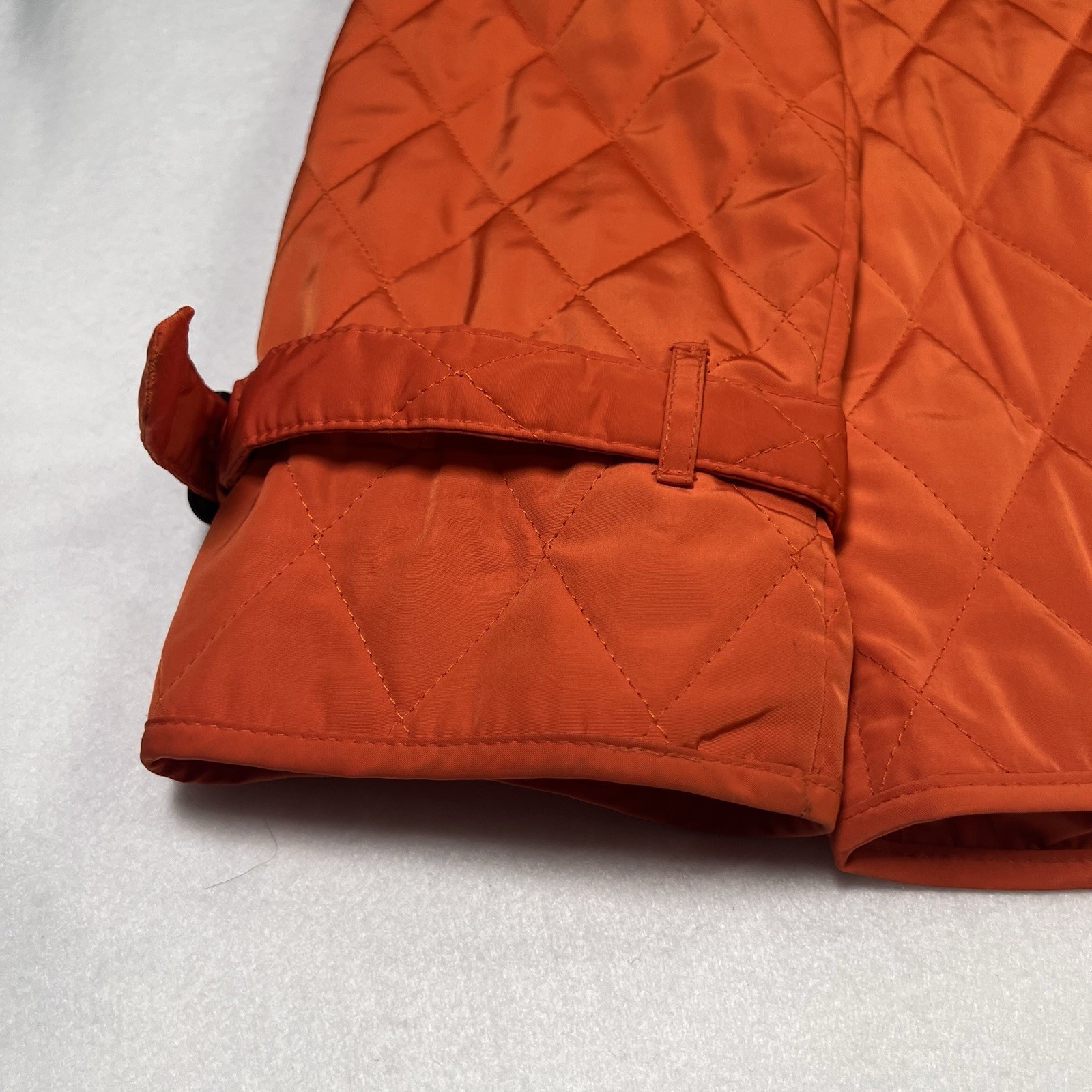 Talbots Orange Quilted Button Front Short Jacket Women’s Size Medium