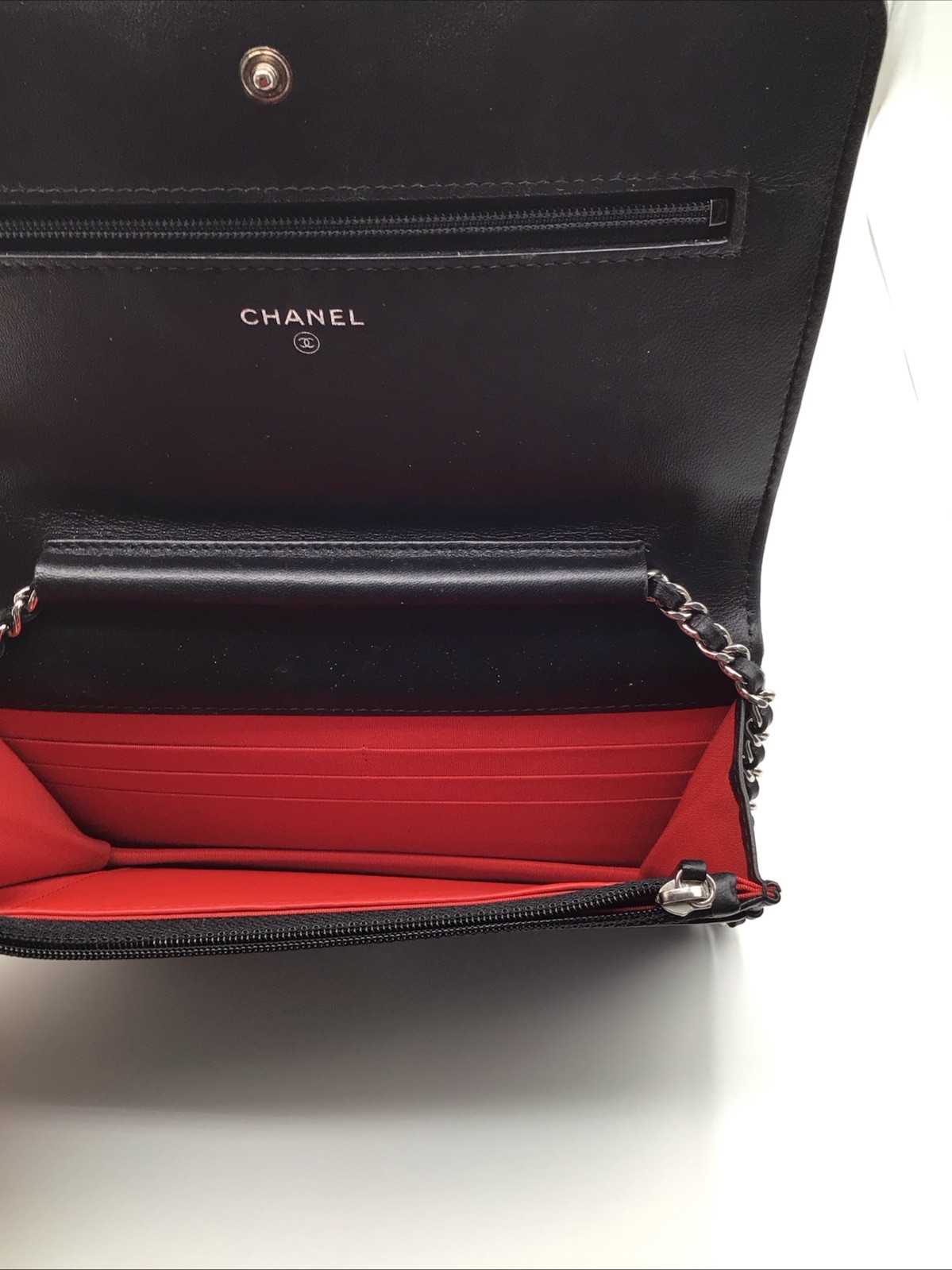 Chanel Matelasse Chain Wallet Black Leather