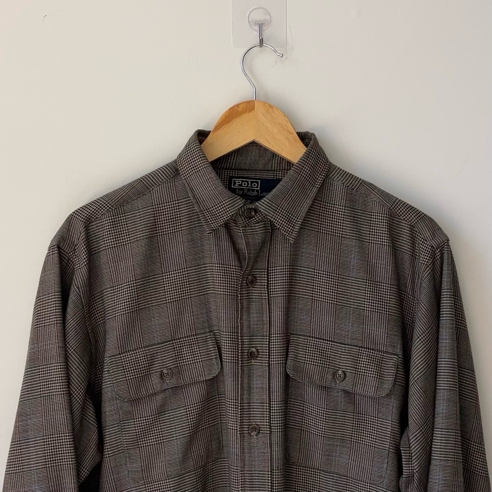 Vintage Polo Ralph Lauren 100% Wool Utility Shirt Men’s M Houndstooth MiUSA