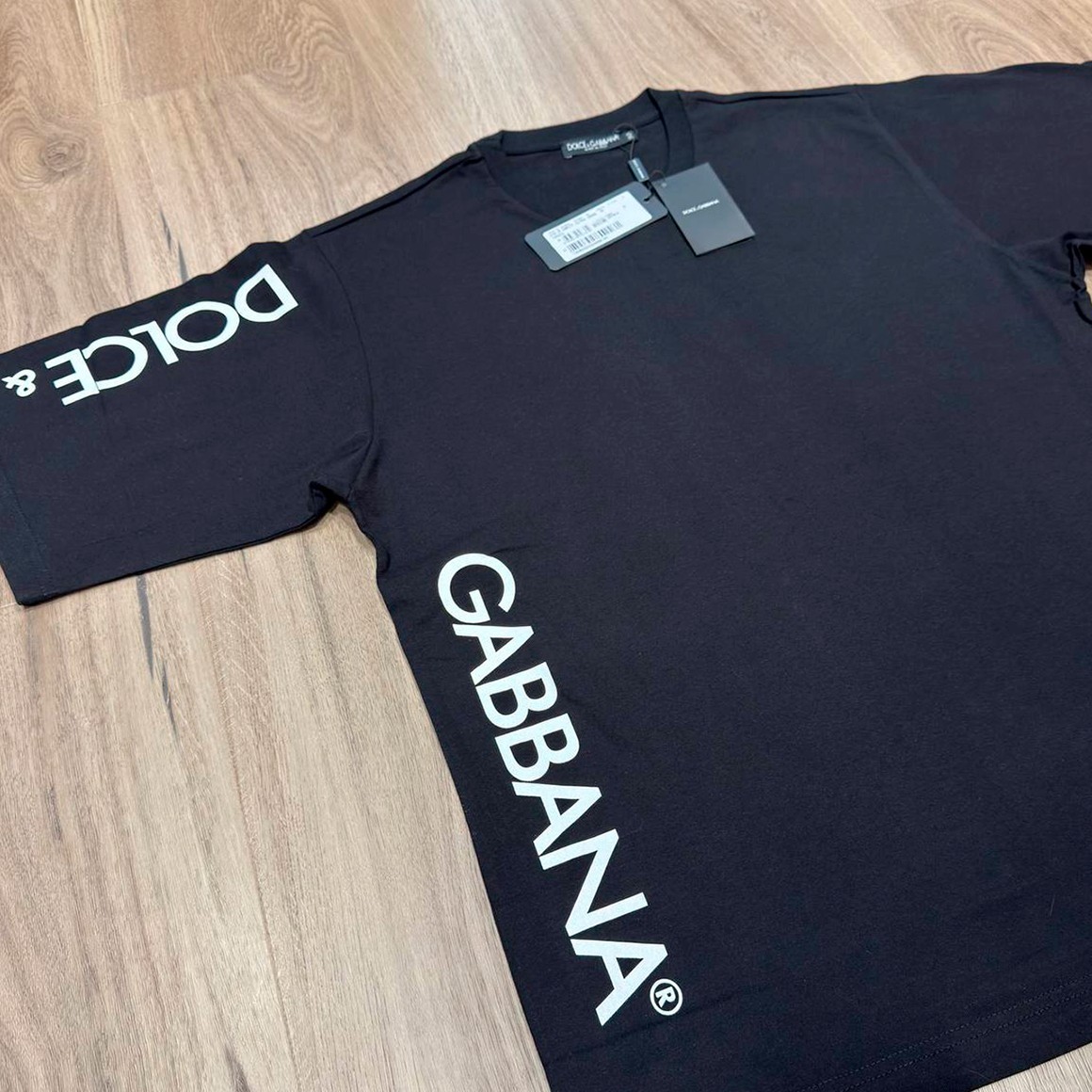 Dolce & Gabbana Men’s Oversize T-Shirt with Side Print Black Color Size S / IT46