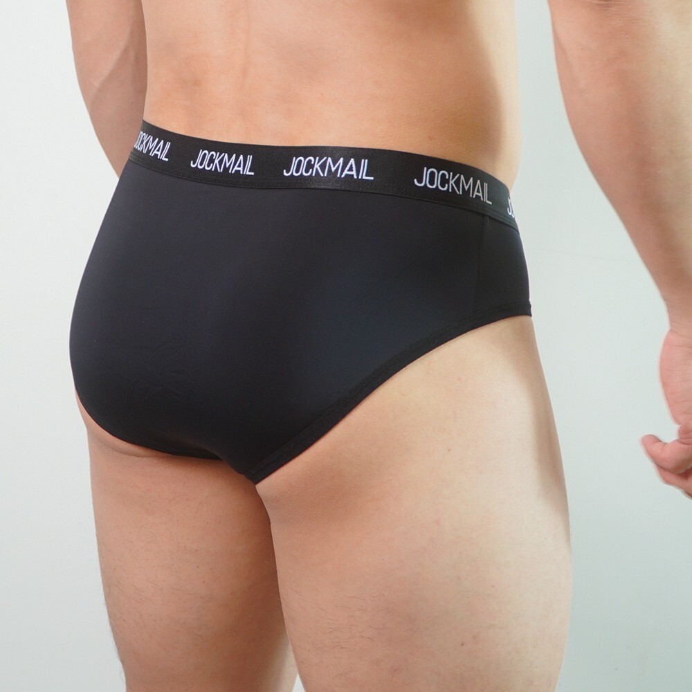 Jockmail Mens Cool Ice Silk Soft Underpants Low Rise Large Pouch Brief Underwear
