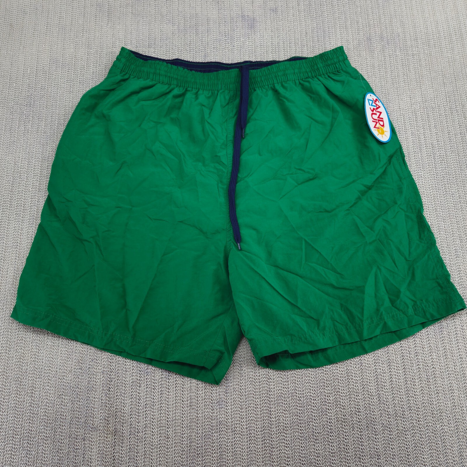 Vintage Sand N Sun Swim Trunks Shorts Mens Large Green Lined Pockets Y2K