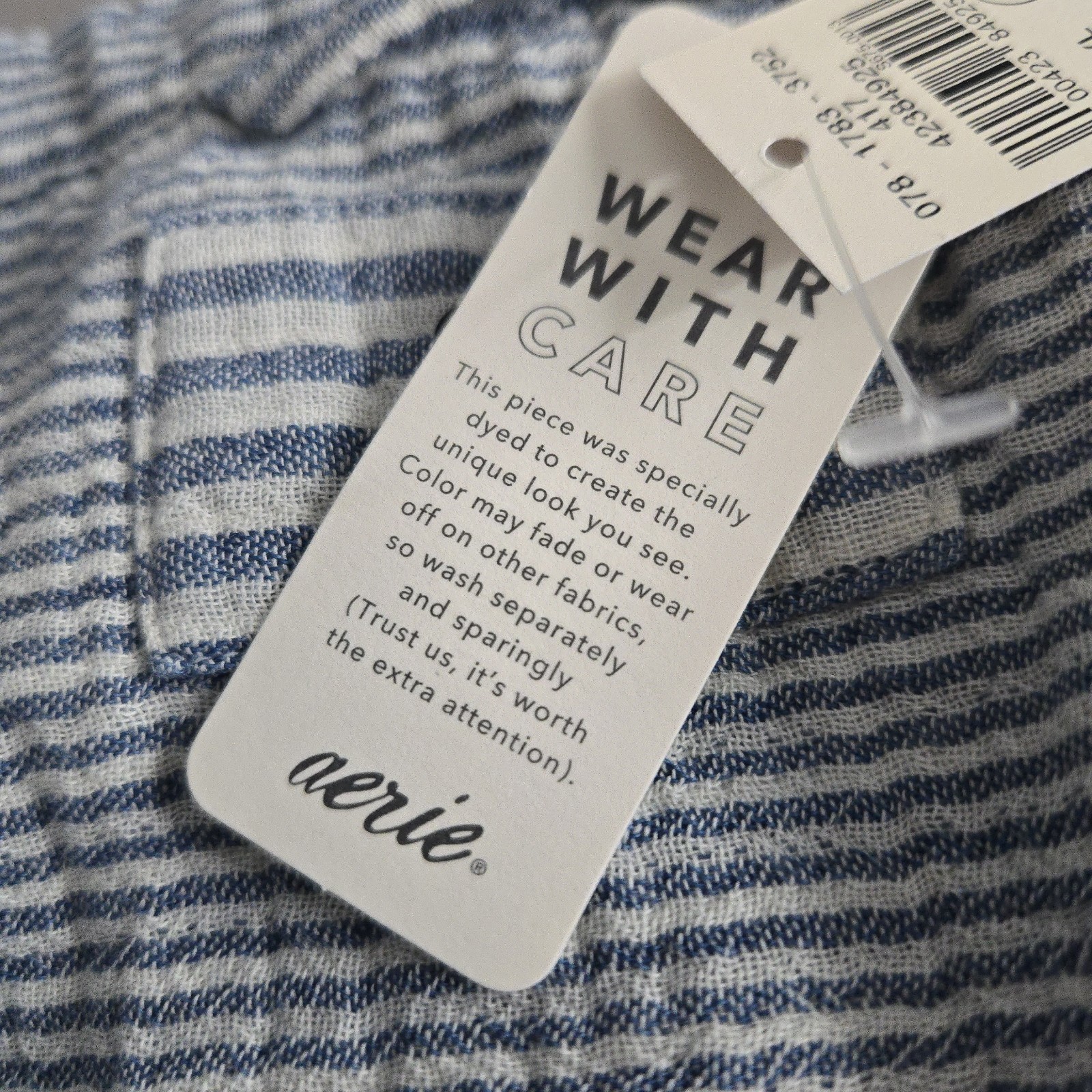 Aerie Women’s 100% Cotton Button Up Blouse Striped XL