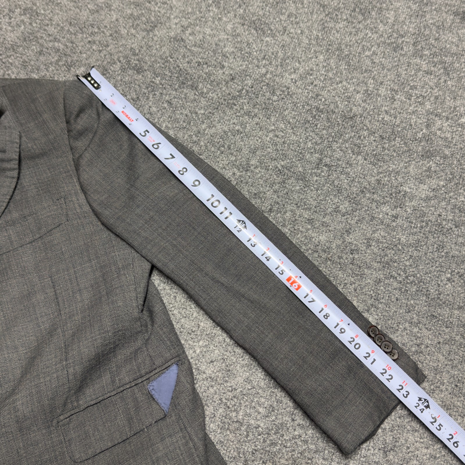 Suitsupply Reda 110 Wool Blazer Notch Men 42S Gray Napoli Hopsack Nailhead